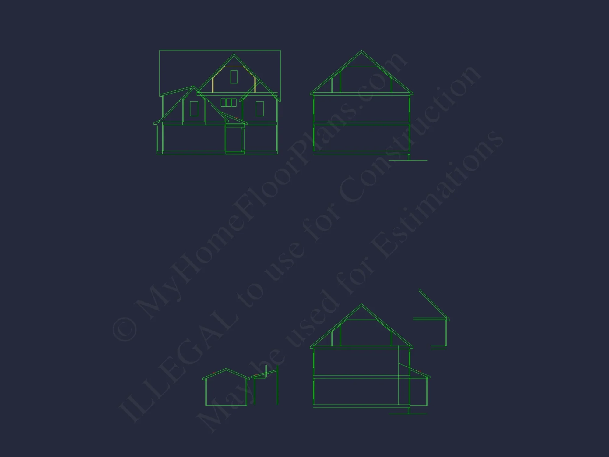 Spacious 2-Story house Floor Plan with CAD Designs