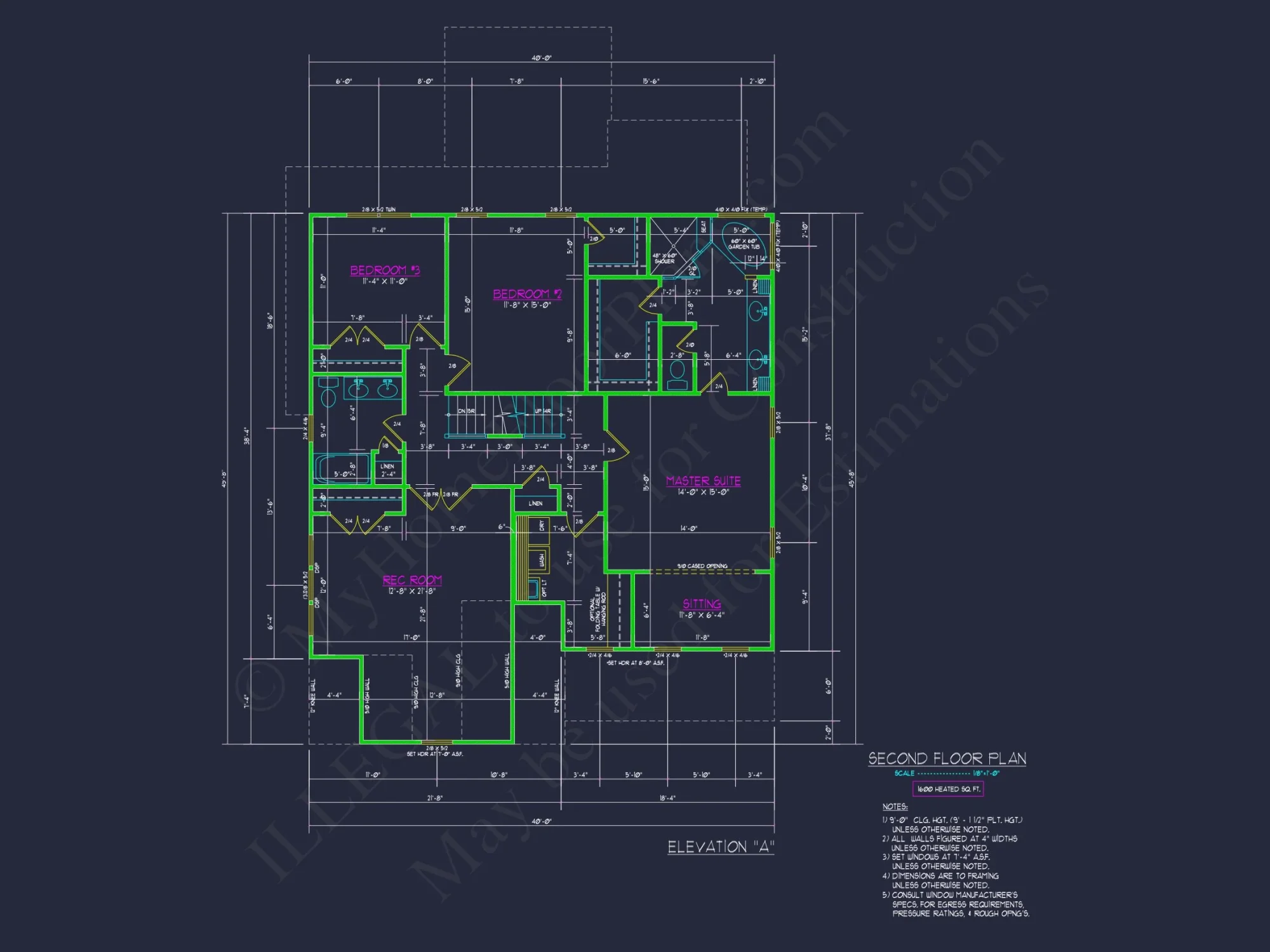 Spacious 2-Story house Floor Plan with CAD Designs