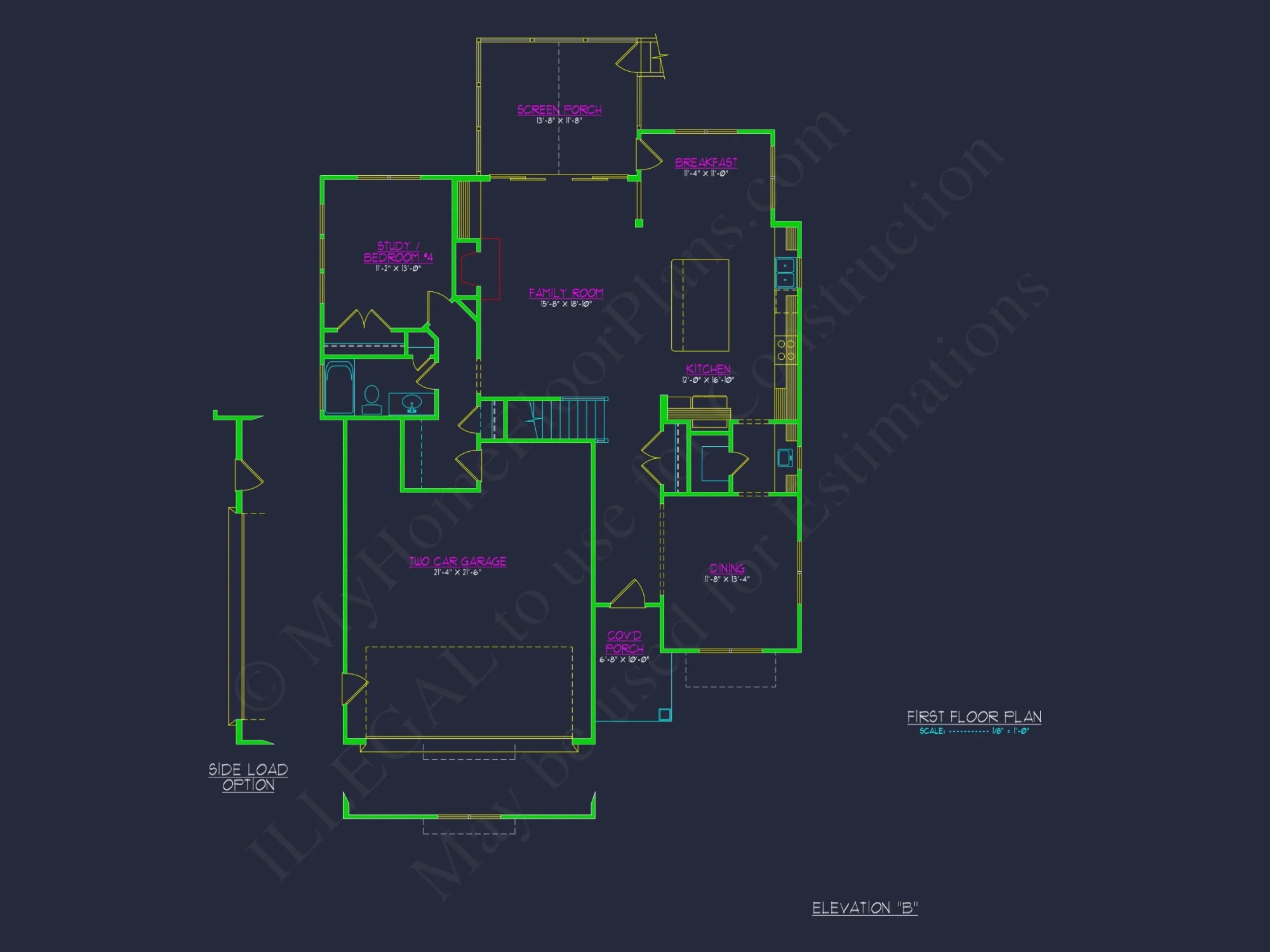 Spacious 2-Story house Floor Plan with CAD Designs