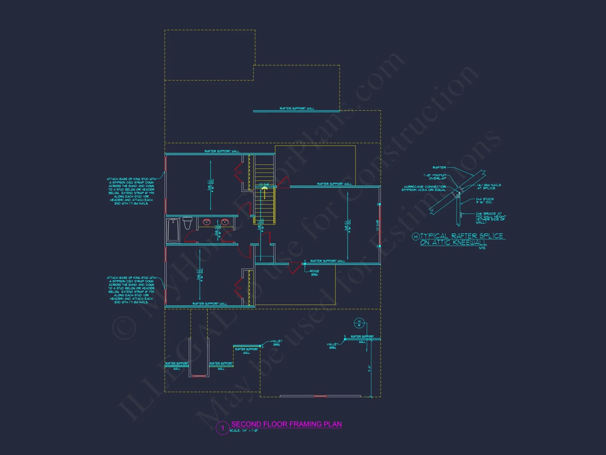 Custom house Plan with 2-Story CAD Blueprint Designs