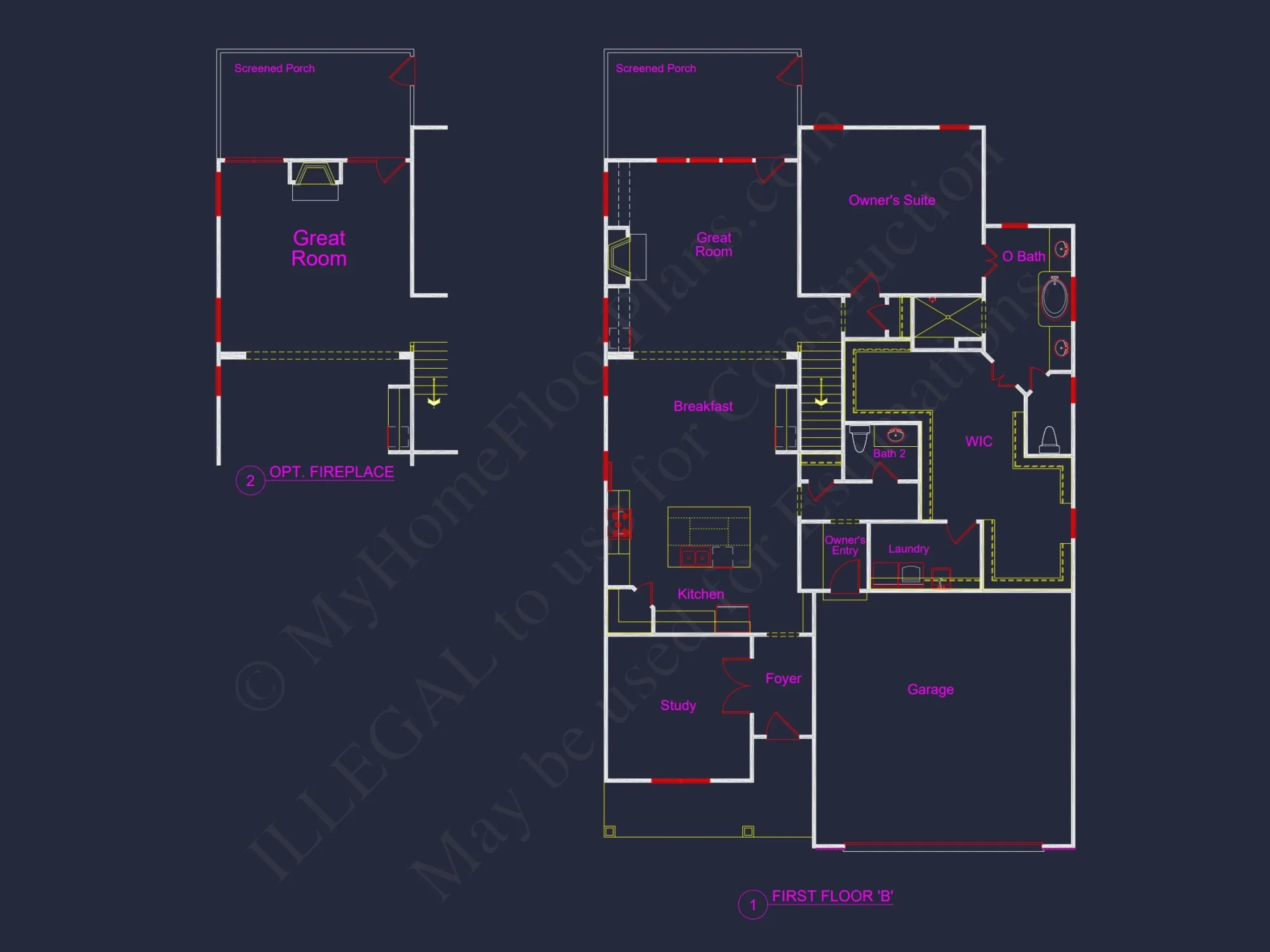 Custom house Plan with 2-Story CAD Blueprint Designs