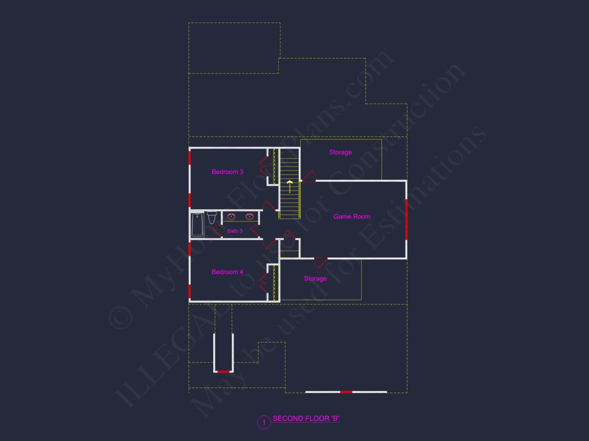 Custom house Plan with 2-Story CAD Blueprint Designs