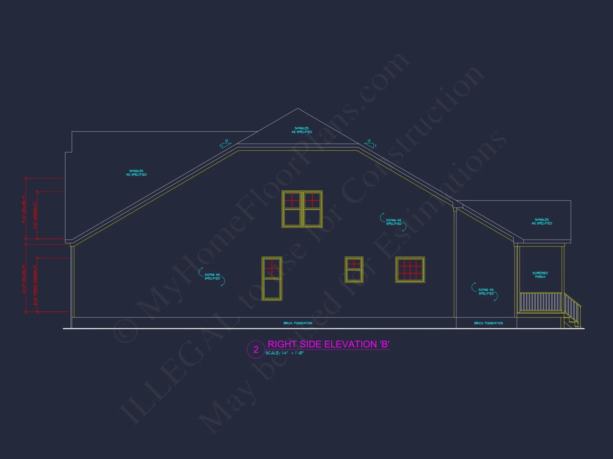 Custom house Plan with 2-Story CAD Blueprint Designs