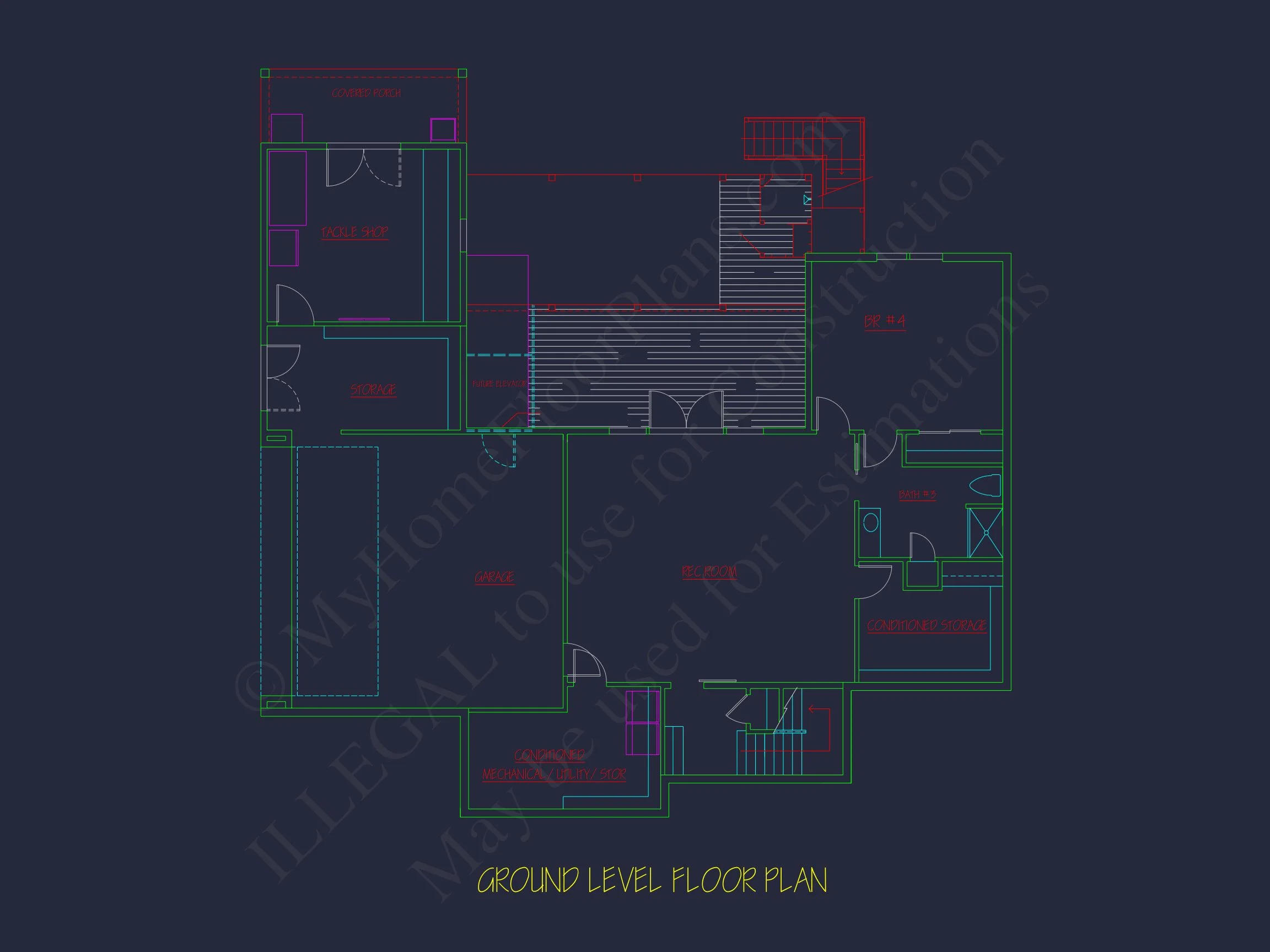 15-1255 HOUSE PLAN - Modern House Plan with 4 Bedrooms | 2-Story CAD Blueprint Designs 7 Modern house Plan with 4 Bedrooms