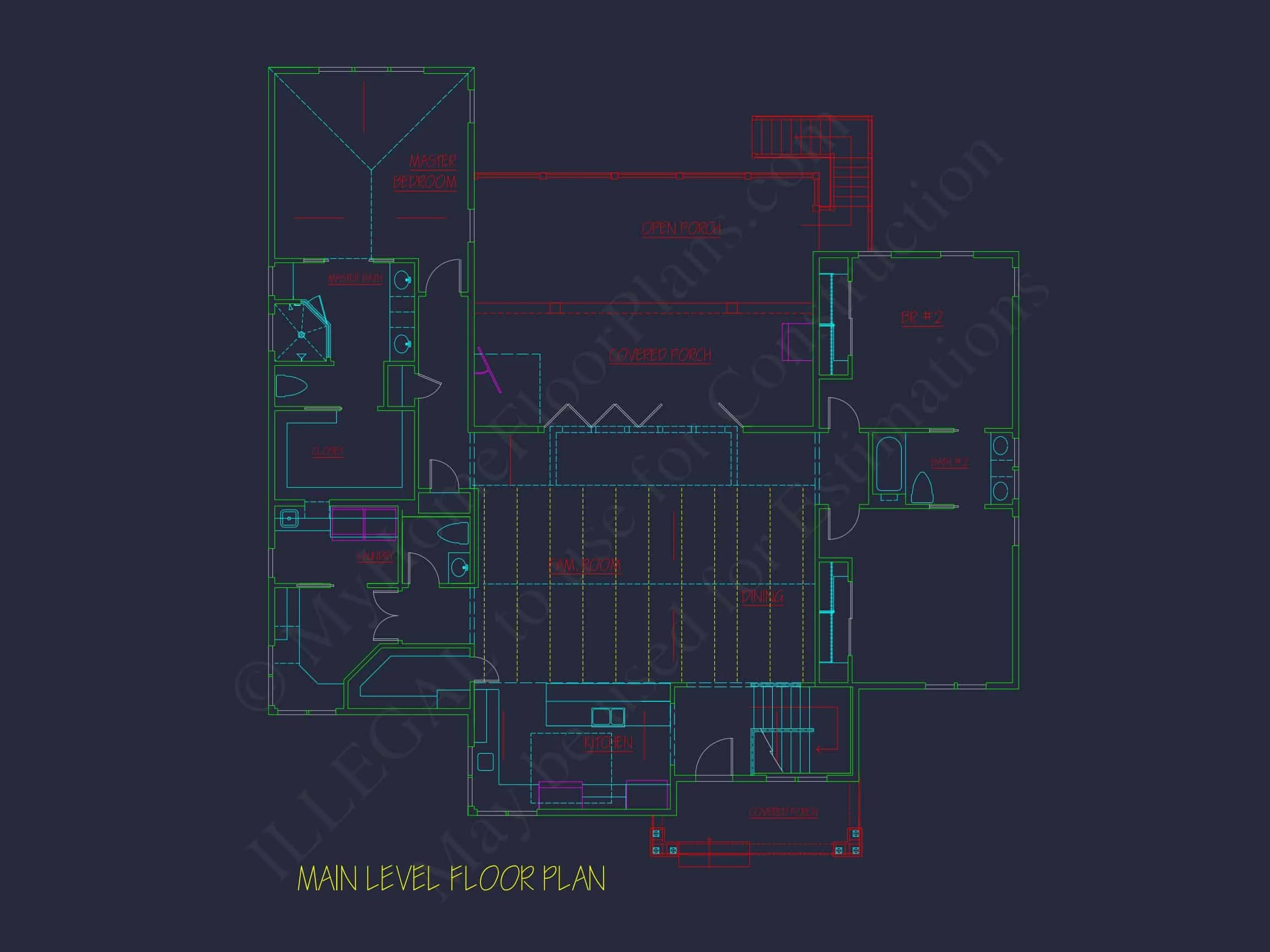 15-1255 HOUSE PLAN - Modern House Plan with 4 Bedrooms | 2-Story CAD Blueprint Designs 6 2-Story CAD Blueprint Designs