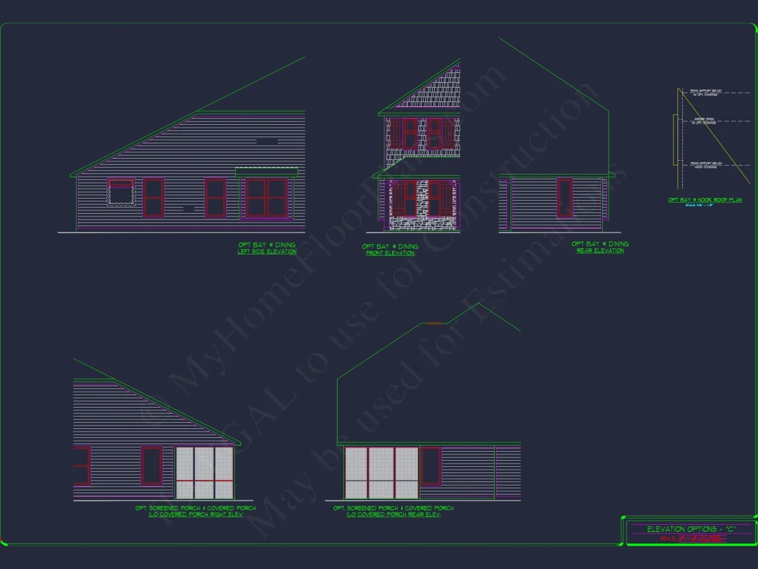 "Two-story Colonial style house plan featuring 3 to 4 bedrooms"
