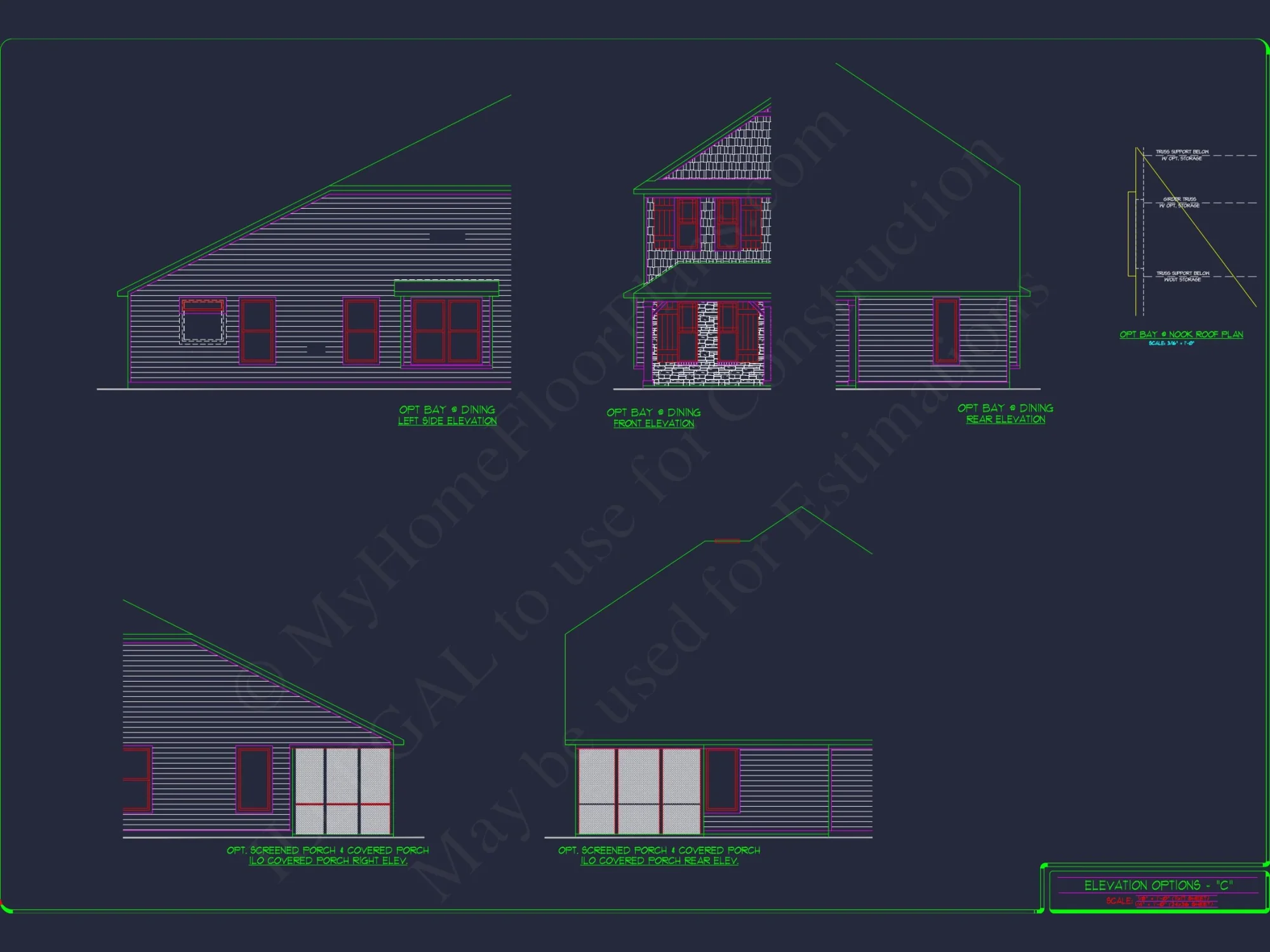 "Two-story Colonial style house plan featuring 3 to 4 bedrooms"