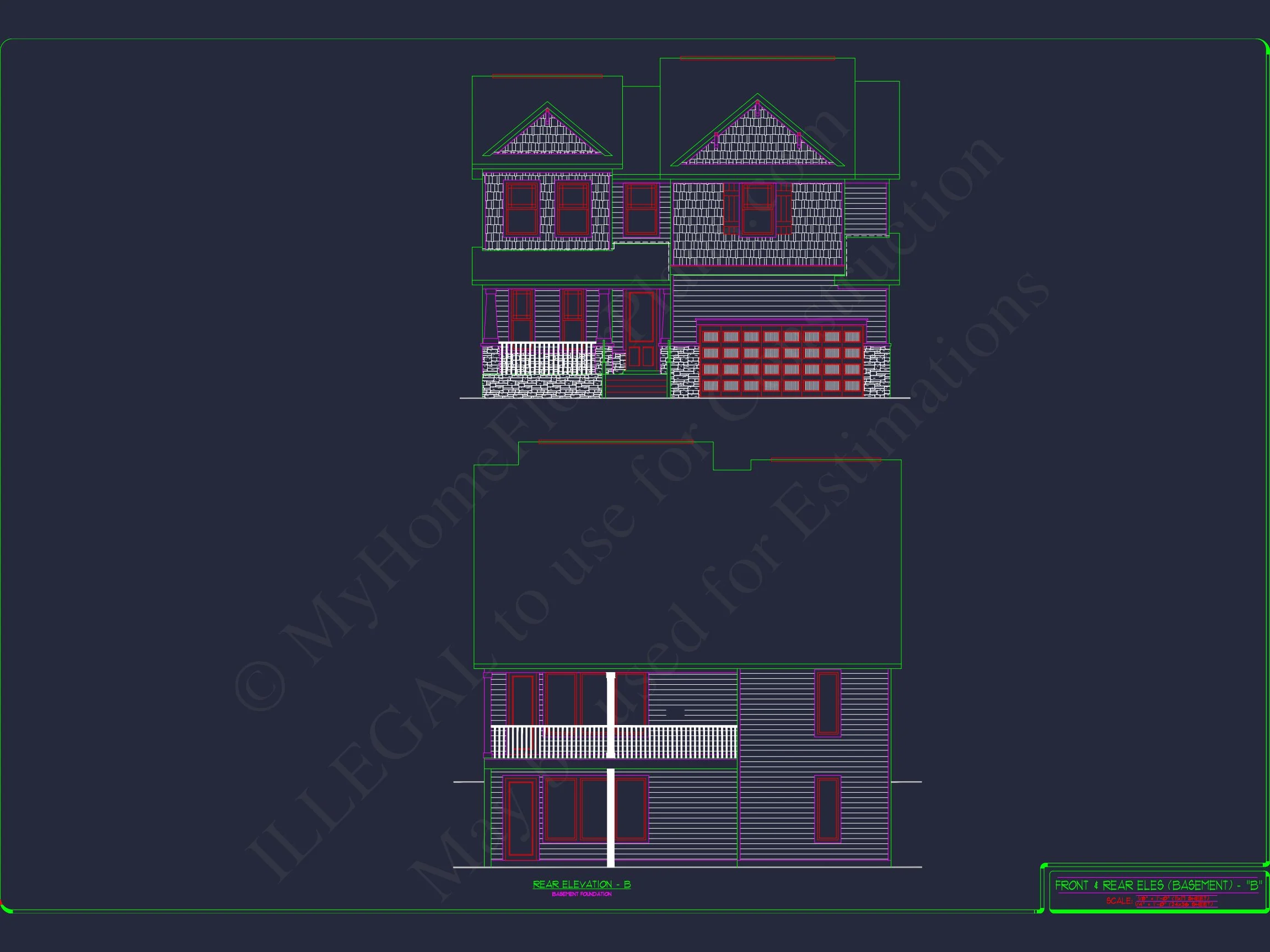 15-1254 HOUSE PLAN - 2-Story Colonial House Plan: 3-4 BR, 2344 Sq Ft, CAD 63 "Computer-Aided Design (CAD) software interface on a computer screen"