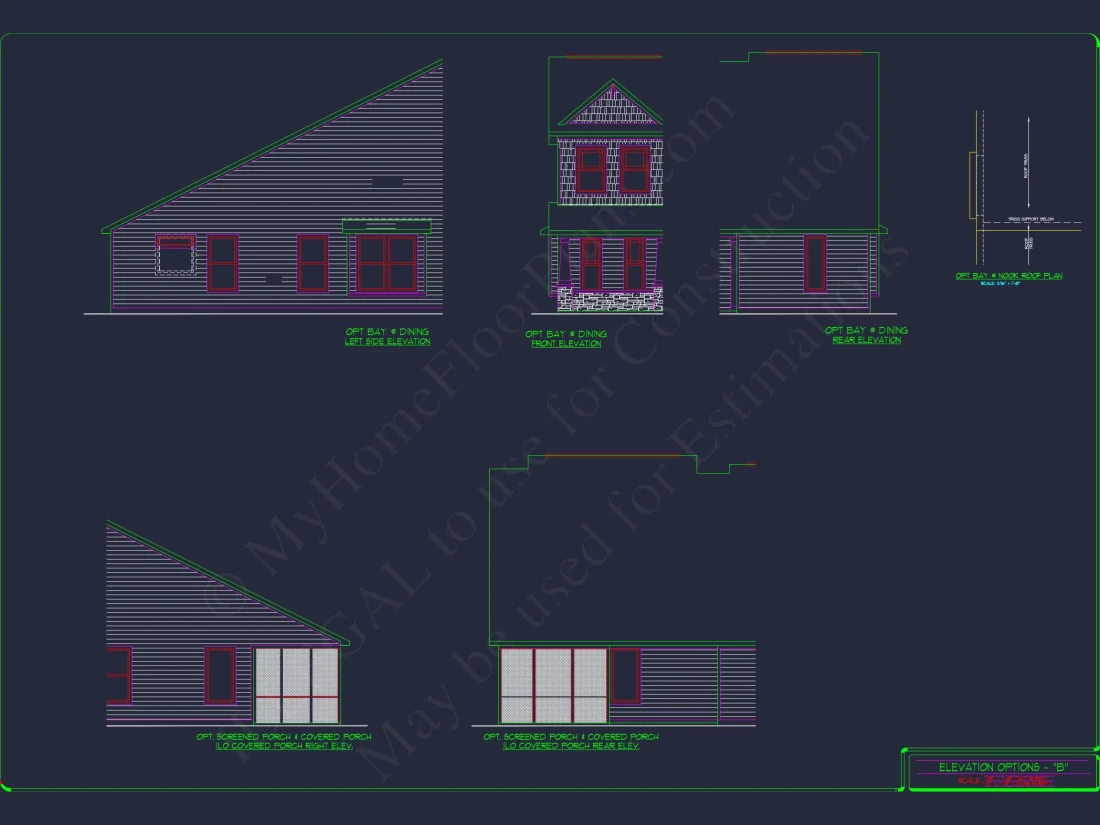 "Two-story Colonial style house plan with 3-4 bedrooms"