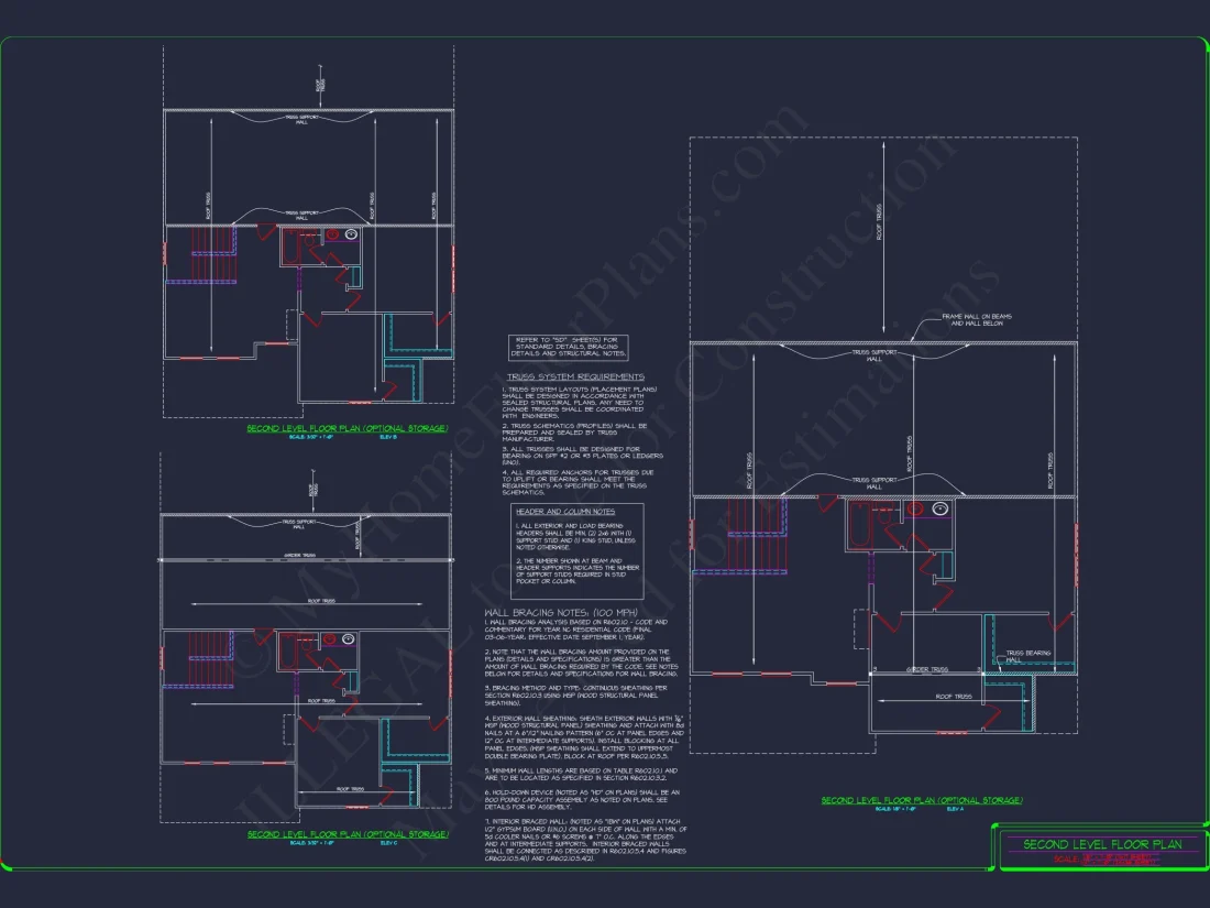 2-Story Colonial house Plan: 3-4 BR, 2344 Sq Ft, CAD