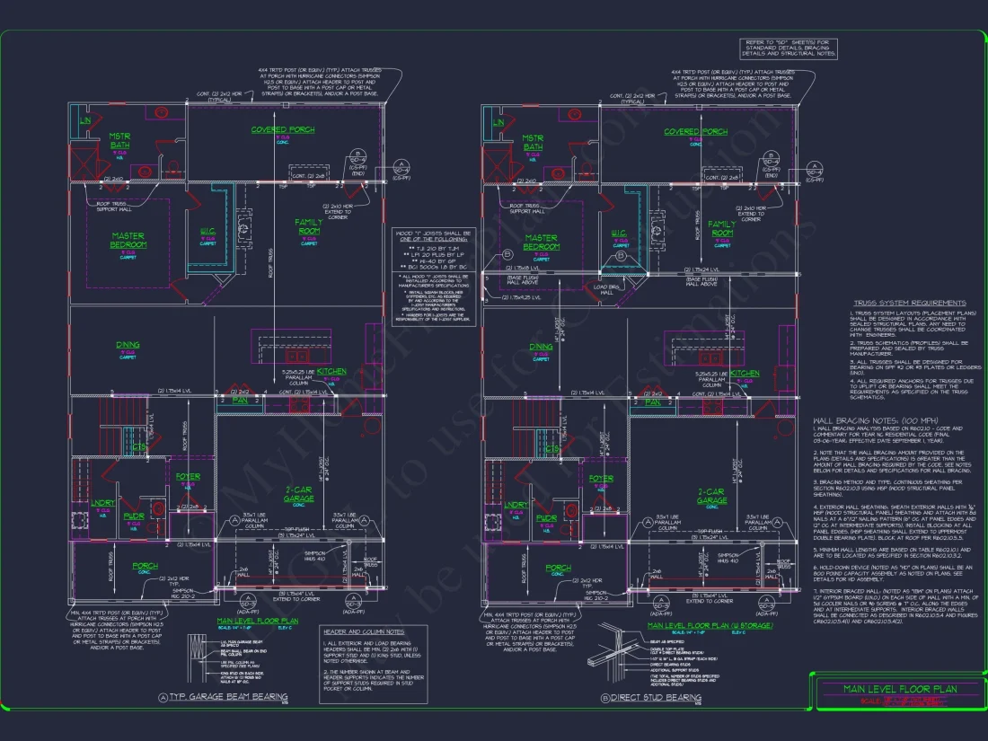 2-Story Colonial house Plan: 3-4 BR, 2344 Sq Ft, CAD