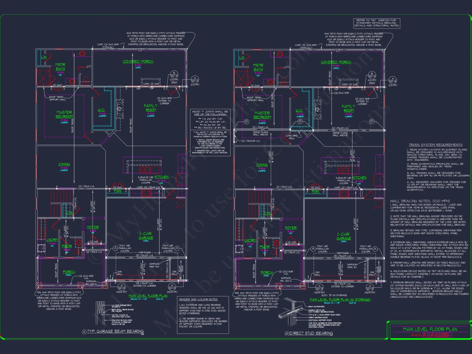2-Story Colonial house Plan: 3-4 BR, 2344 Sq Ft, CAD