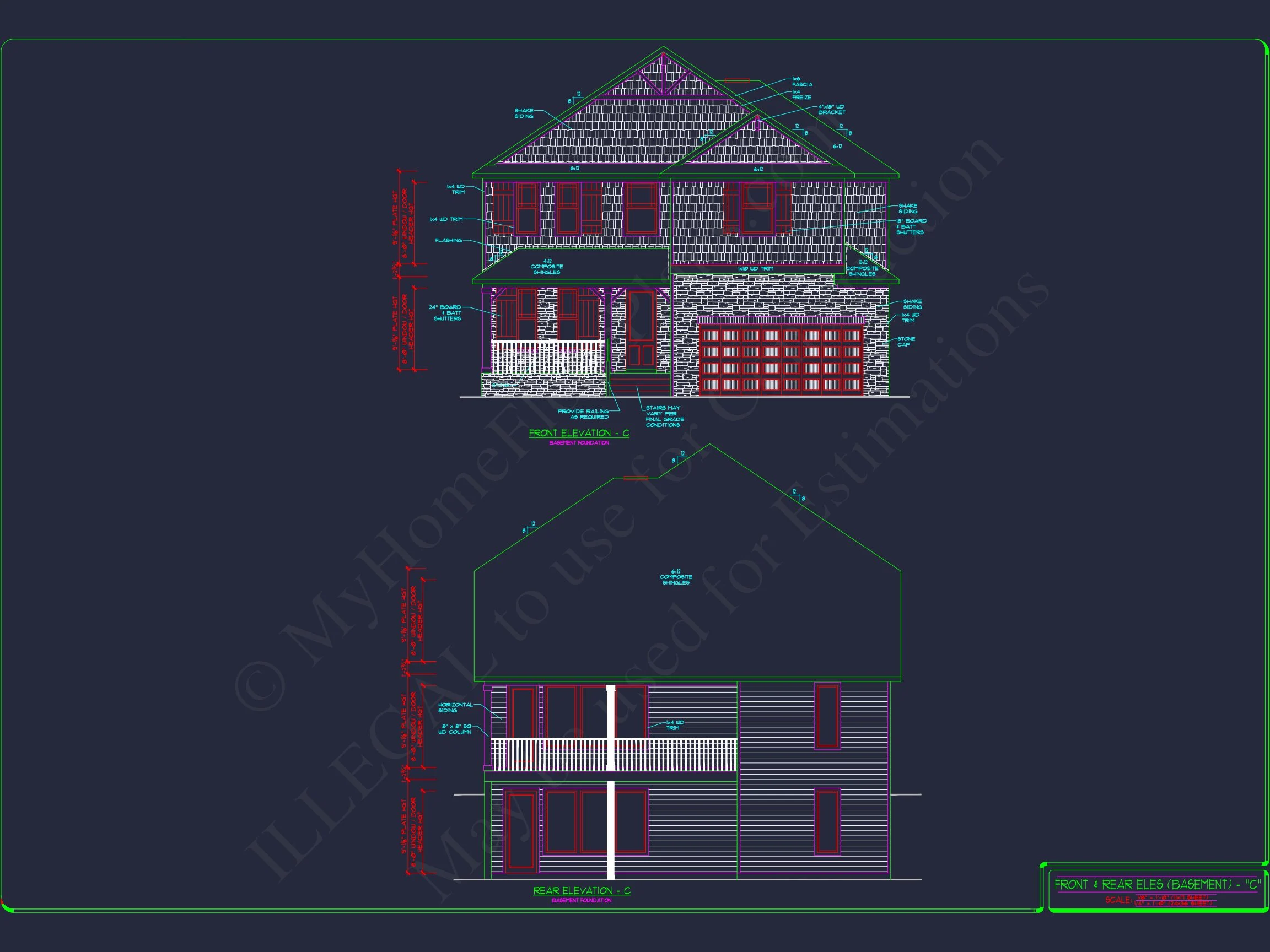 15-1254 HOUSE PLAN - 2-Story Colonial House Plan: 3-4 BR, 2344 Sq Ft, CAD 37 2-Story Colonial house Plan: 3-4 BR, 2344 Sq Ft, CAD