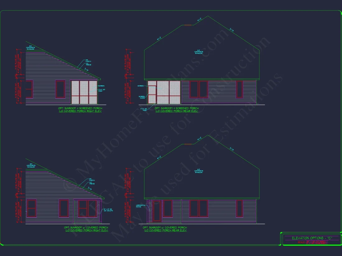 2-Story Colonial house Plan: 3-4 BR, 2344 Sq Ft, CAD