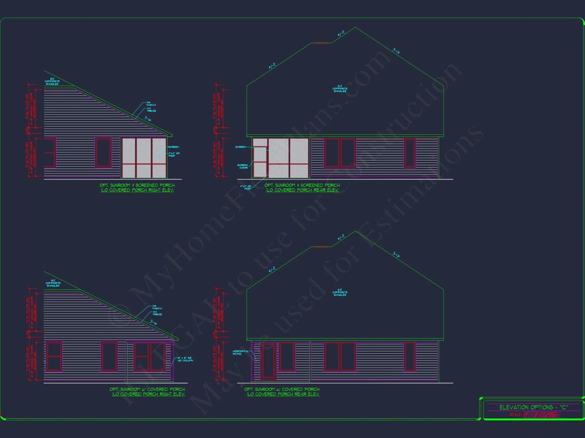 2-Story Colonial house Plan: 3-4 BR, 2344 Sq Ft, CAD