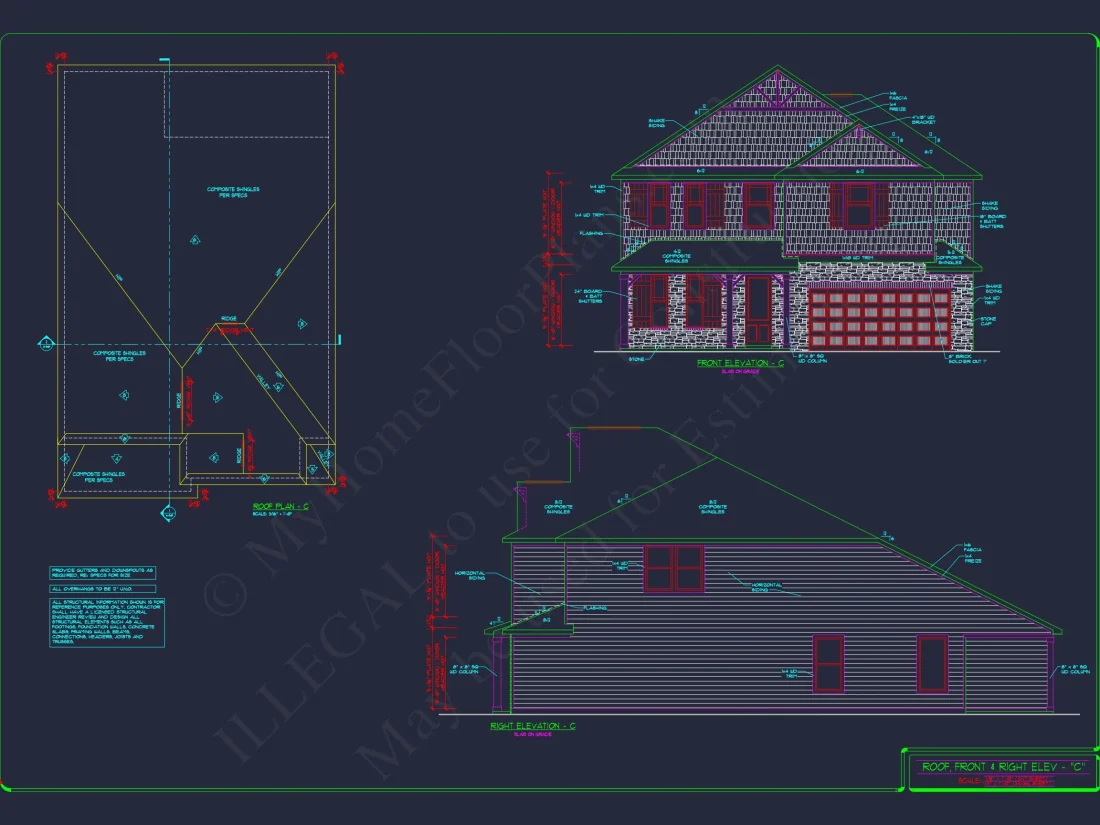2-Story Colonial house Plan: 3-4 BR, 2344 Sq Ft, CAD