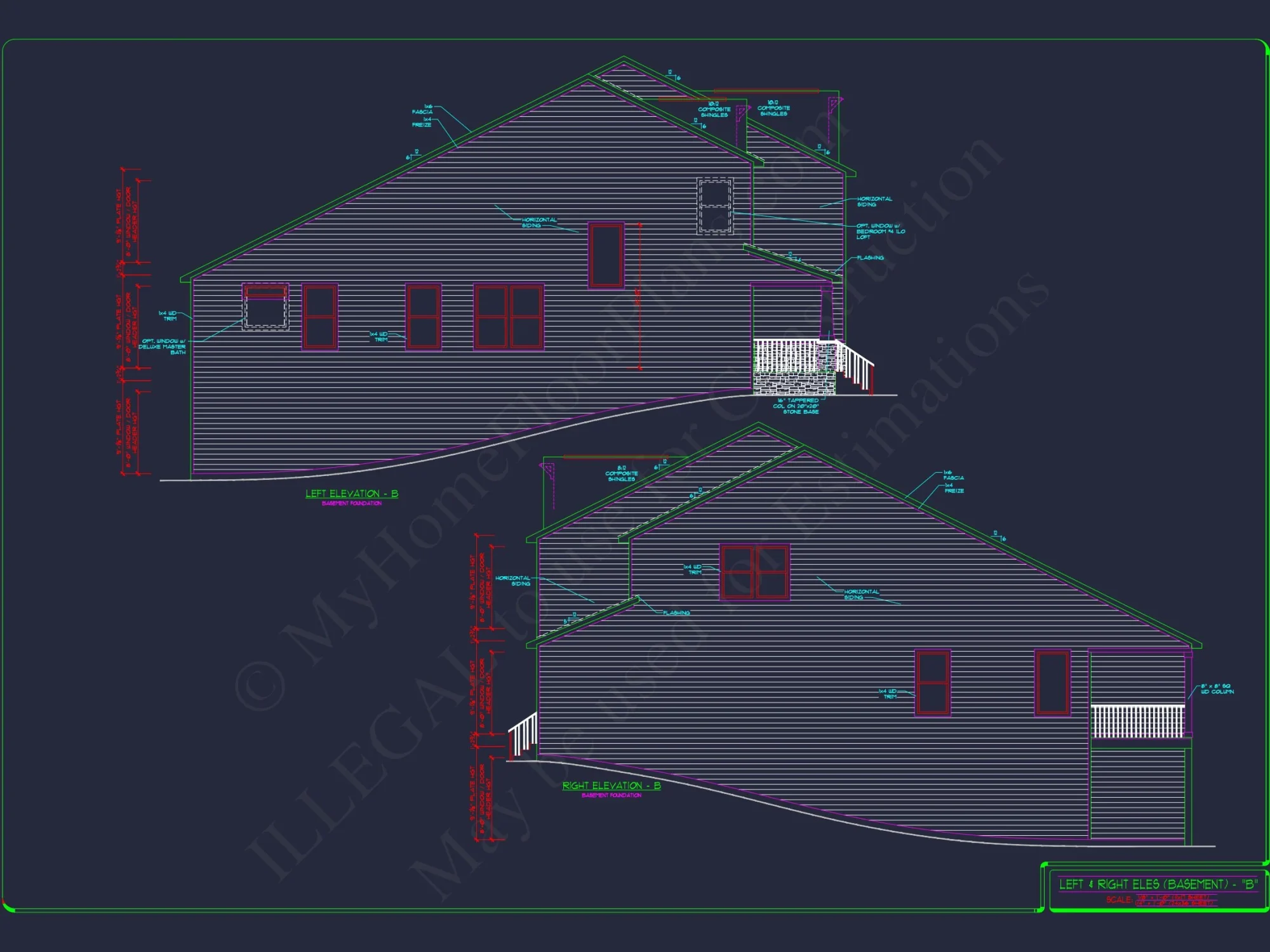 2-Story Colonial house Plan: 3-4 BR, 2344 Sq Ft, CAD