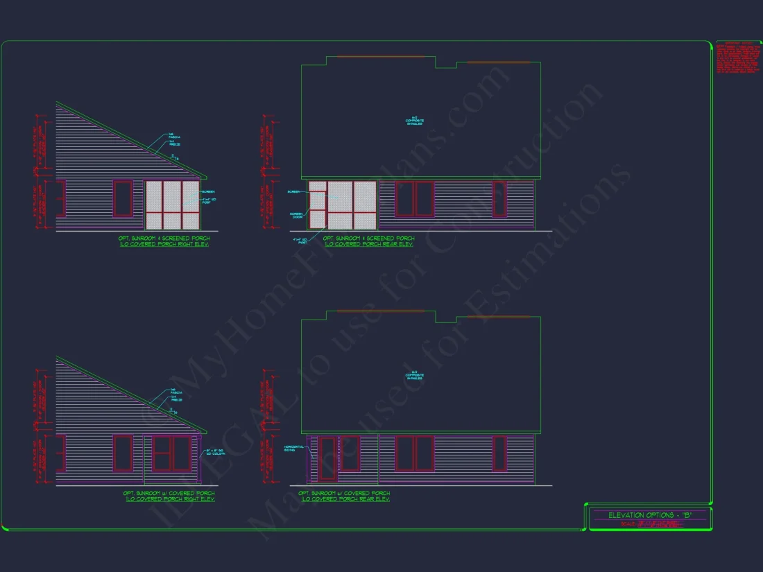 2-Story Colonial house Plan: 3-4 BR, 2344 Sq Ft, CAD