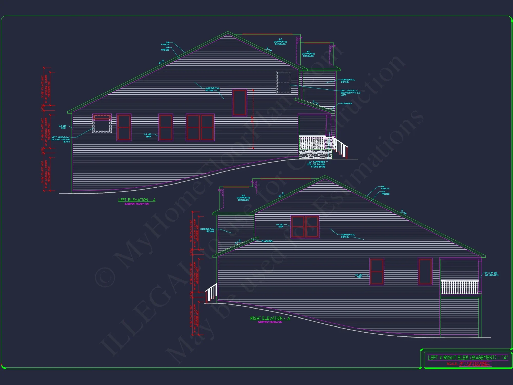 2-Story Colonial house Plan: 3-4 BR, 2344 Sq Ft, CAD