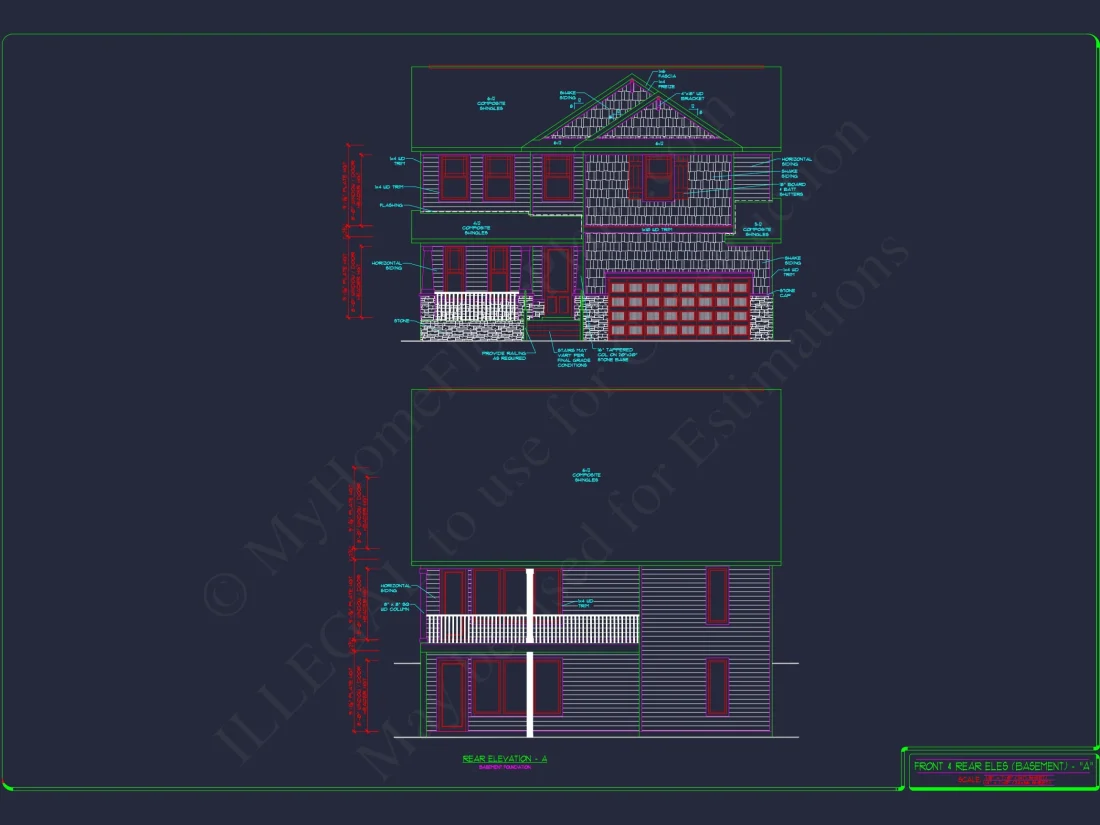 2-Story Colonial house Plan: 3-4 BR, 2344 Sq Ft, CAD