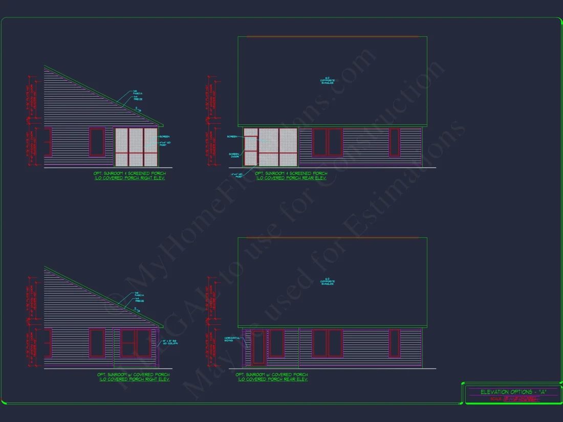 2-Story Colonial house Plan: 3-4 BR, 2344 Sq Ft, CAD