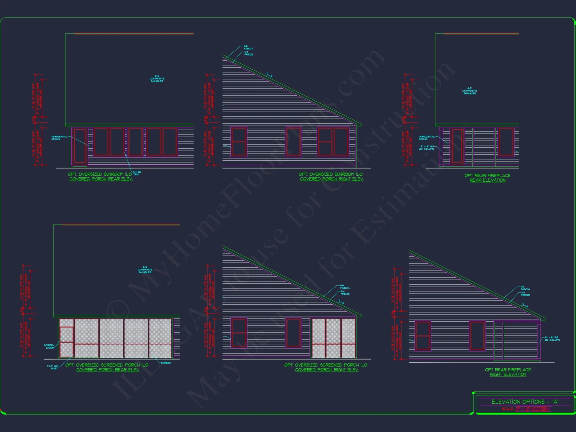 2-Story Colonial house Plan: 3-4 BR, 2344 Sq Ft, CAD