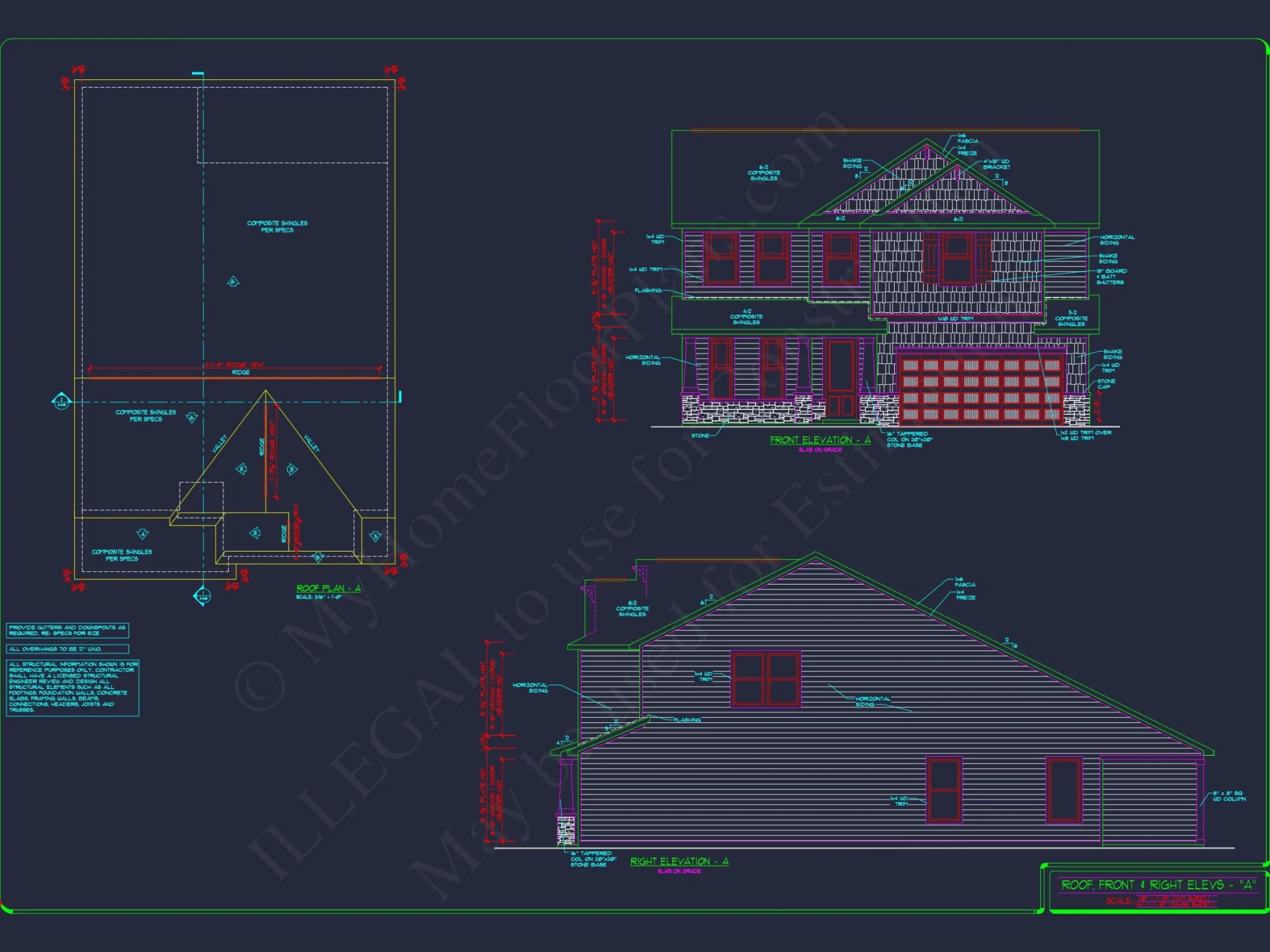 2-Story Colonial house Plan: 3-4 BR, 2344 Sq Ft, CAD