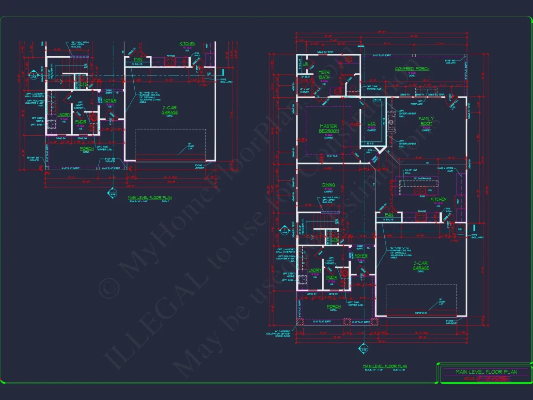 2-Story Colonial house Plan: 3-4 BR, 2344 Sq Ft, CAD