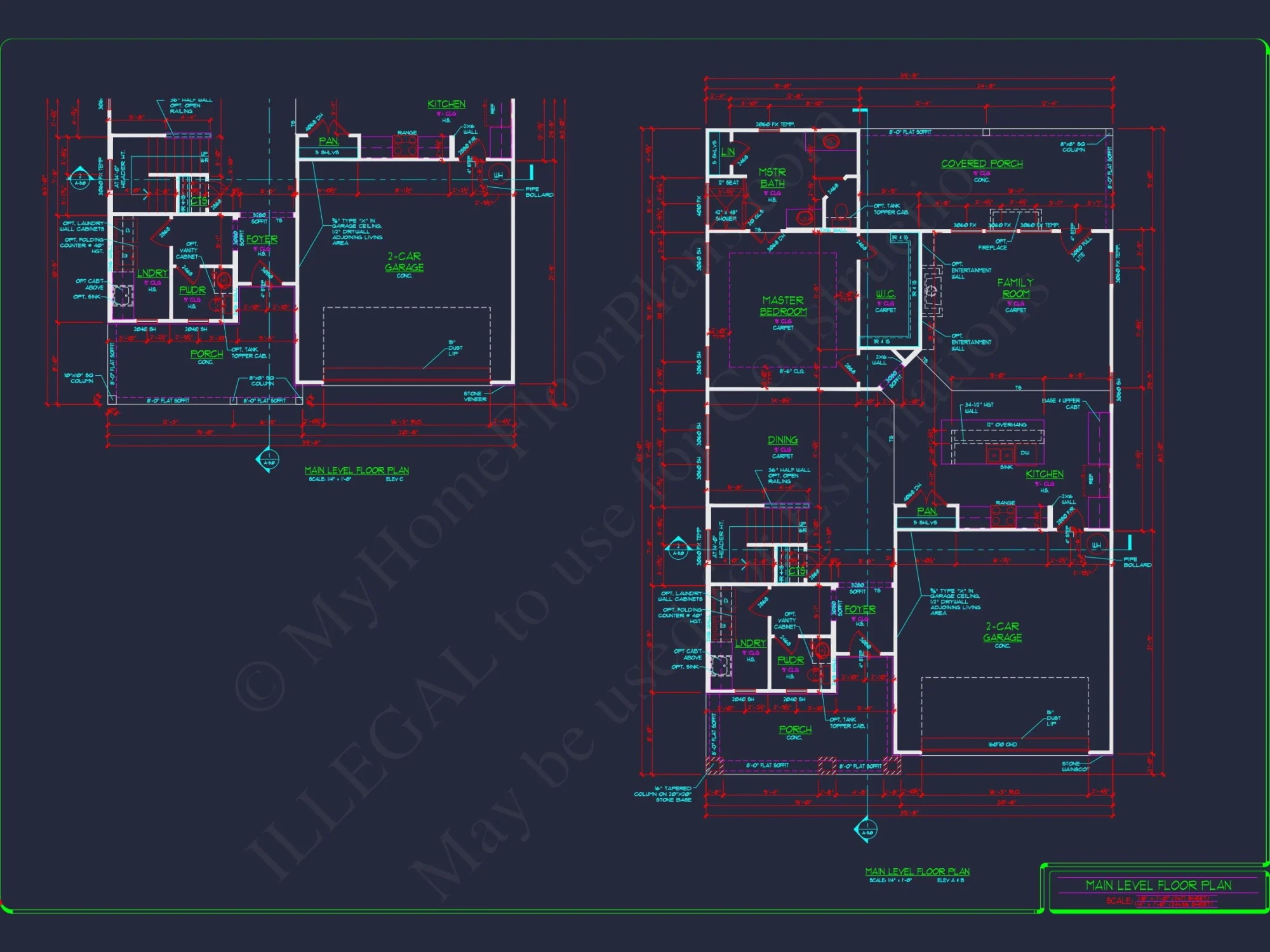 2-Story Colonial house Plan: 3-4 BR, 2344 Sq Ft, CAD