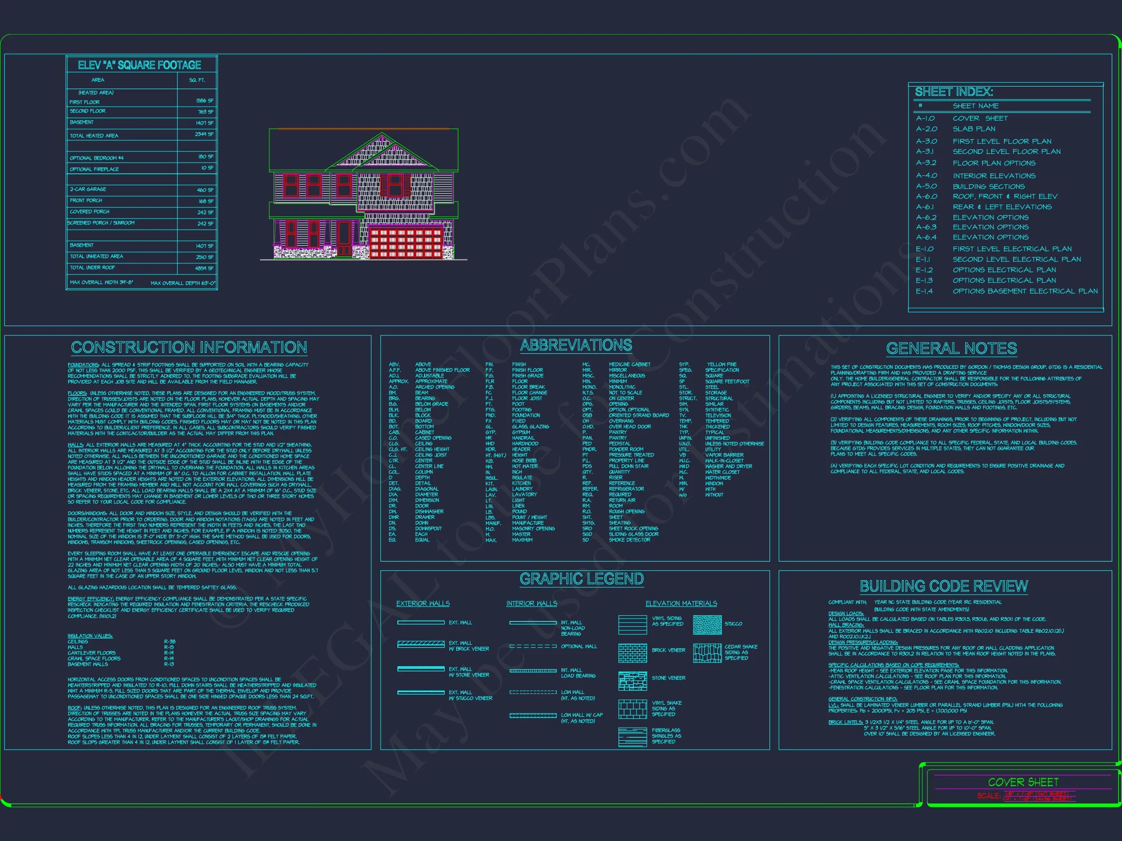 15-1254 HOUSE PLAN - 2-Story Colonial House Plan: 3-4 BR, 2344 Sq Ft, CAD 2 2-Story Colonial house Plan: 3-4 BR, 2344 Sq Ft, CAD