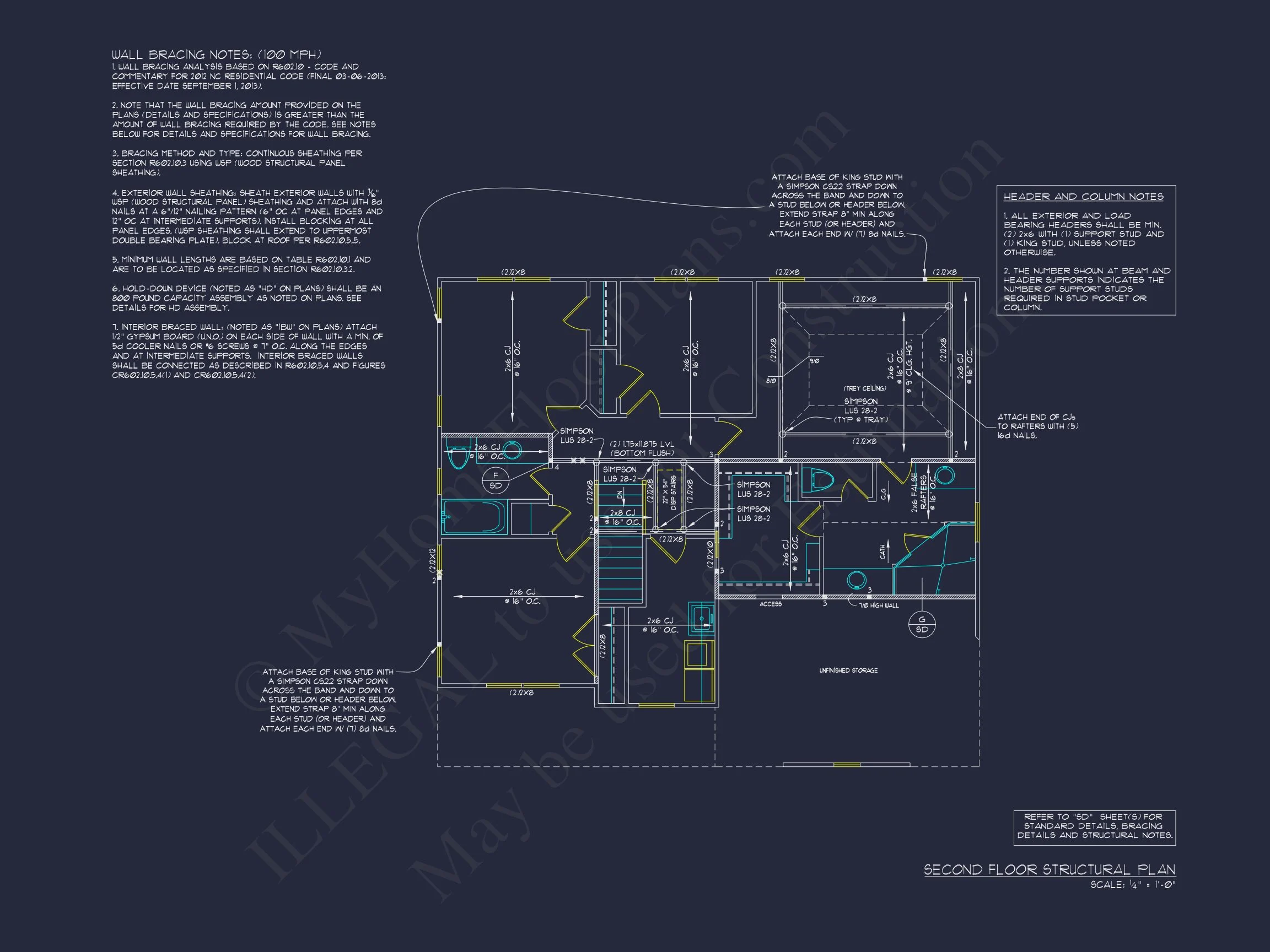 "Modern Craftsman house plan with detailed blueprint number 74"