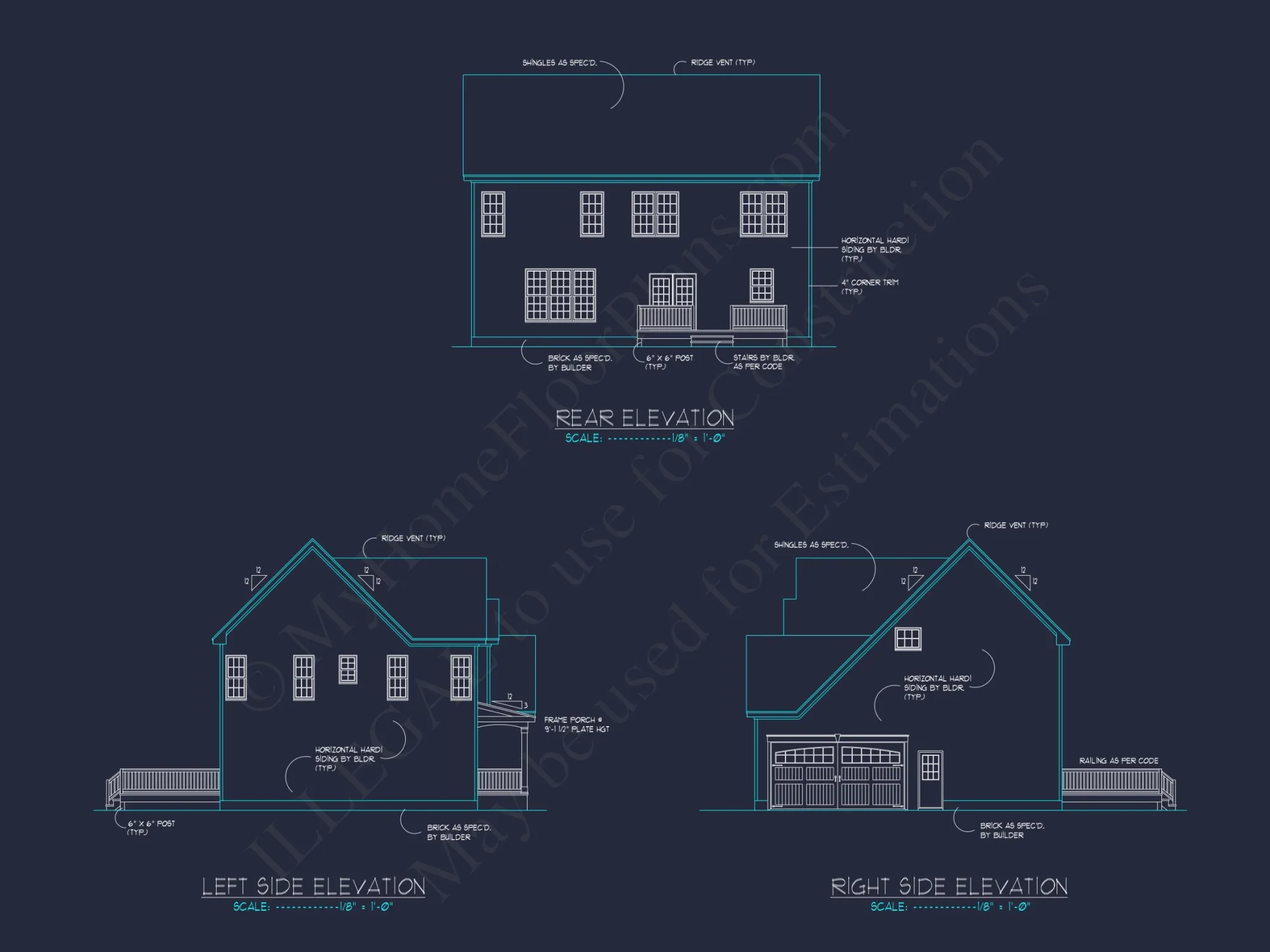 "Modern Craftsman house Plan with Detailed Architectural Blueprint Number 67"