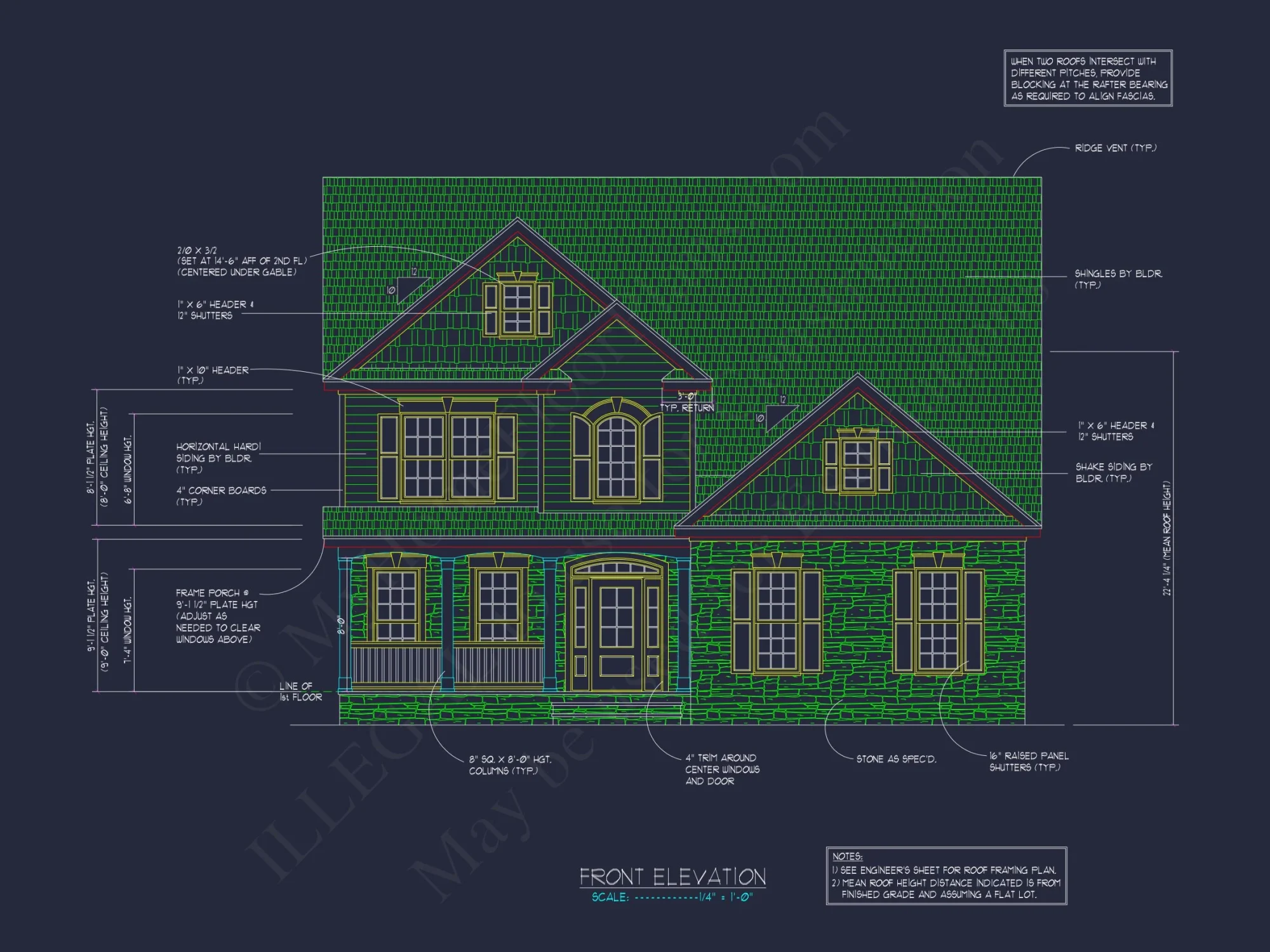 "Modern Craftsman house Plan featuring Detailed Blueprint number 66"