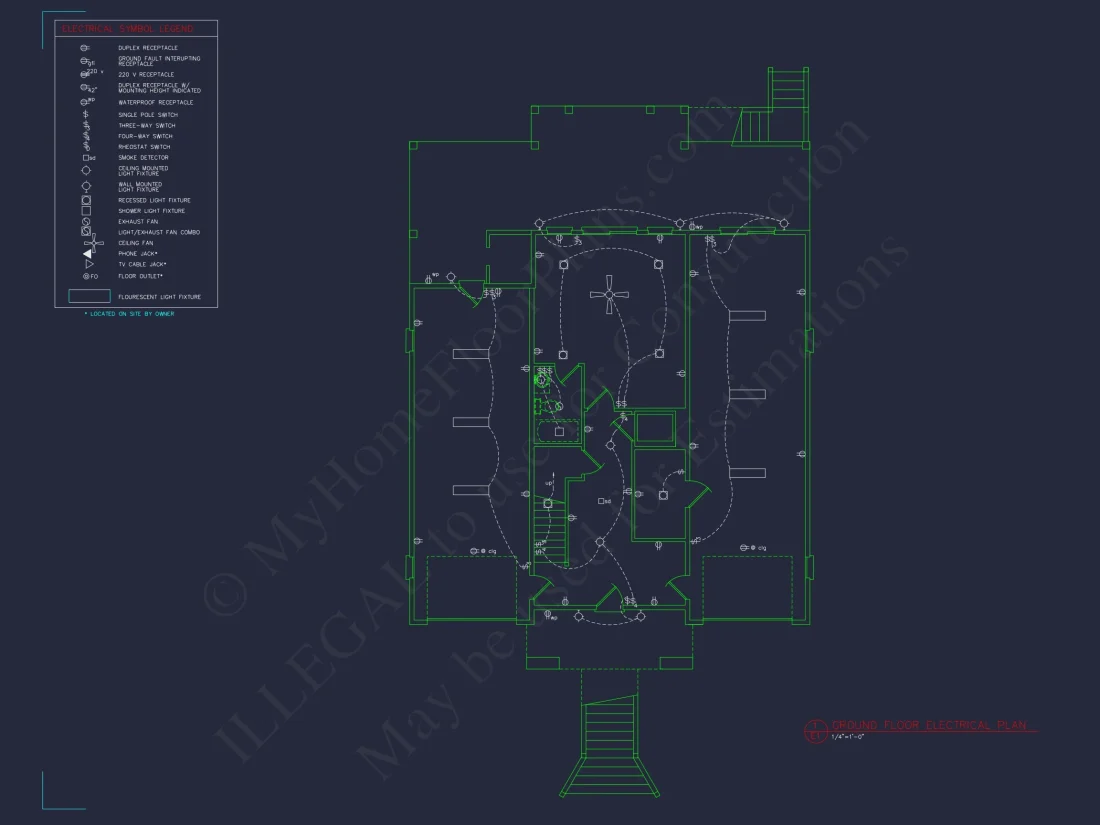 Coastal house Plan: 3-Story, 4-Bedroom, Floor Plan Blueprint
