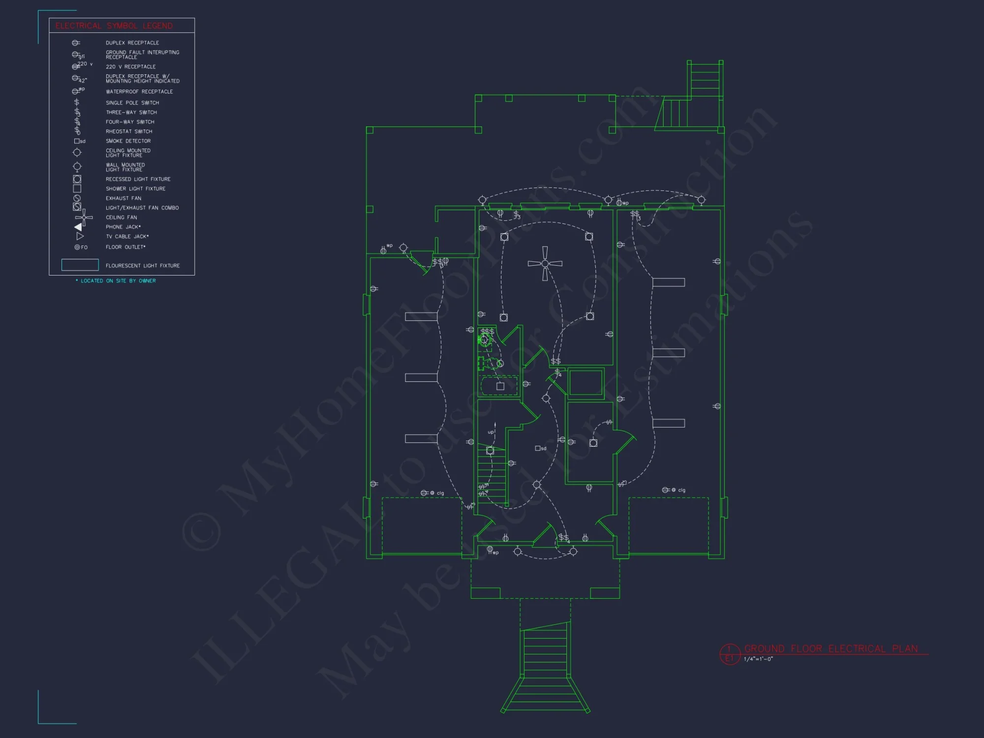 Coastal house Plan: 3-Story, 4-Bedroom, Floor Plan Blueprint