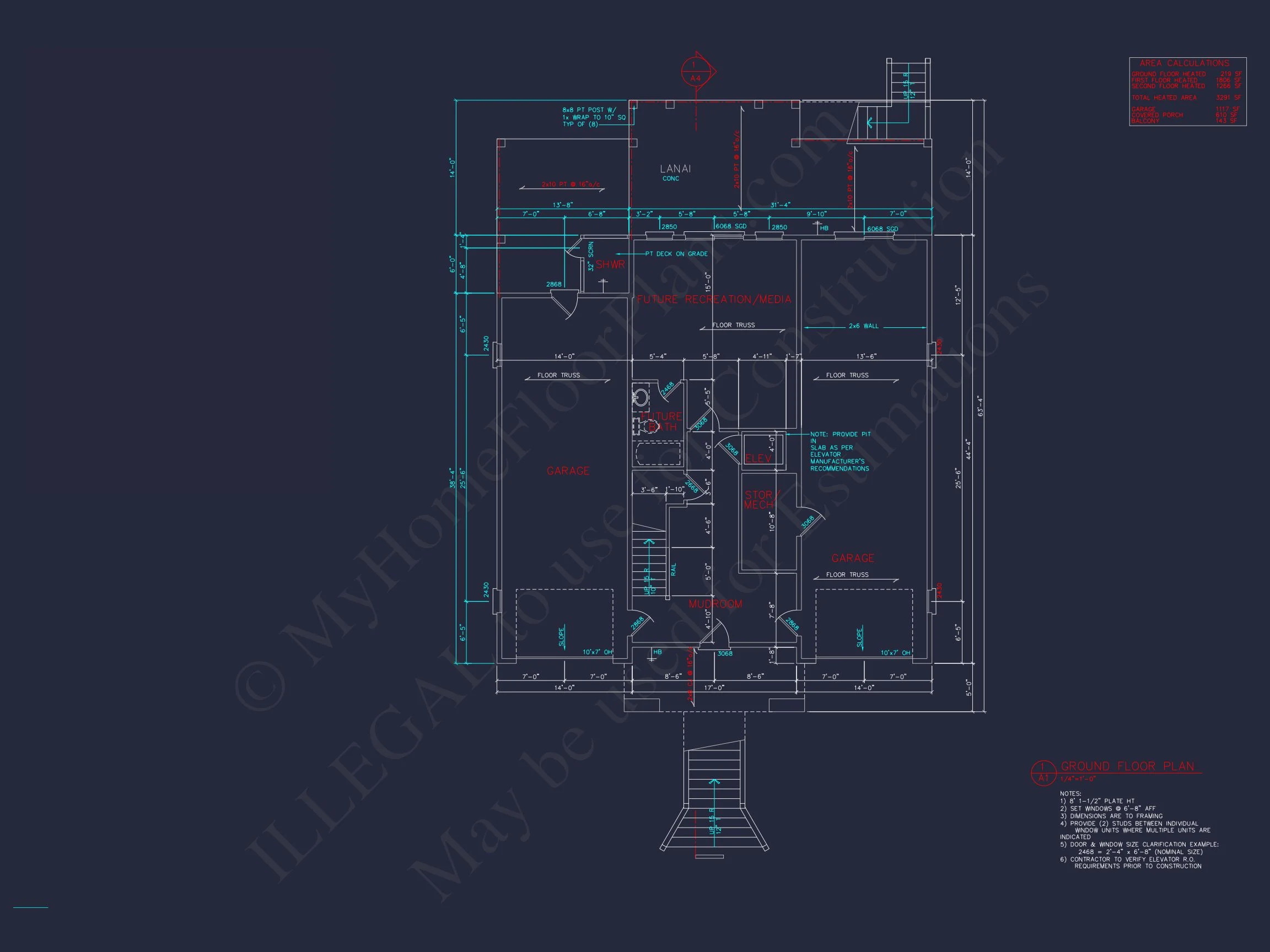 14-MOUNTFORD HOUSE PLAN - Coastal House Plan: 3-Story, 4-Bedroom, Floor Plan Blueprint 8 Coastal house Plan: 3-Story, 4-Bedroom, Floor Plan Blueprint
