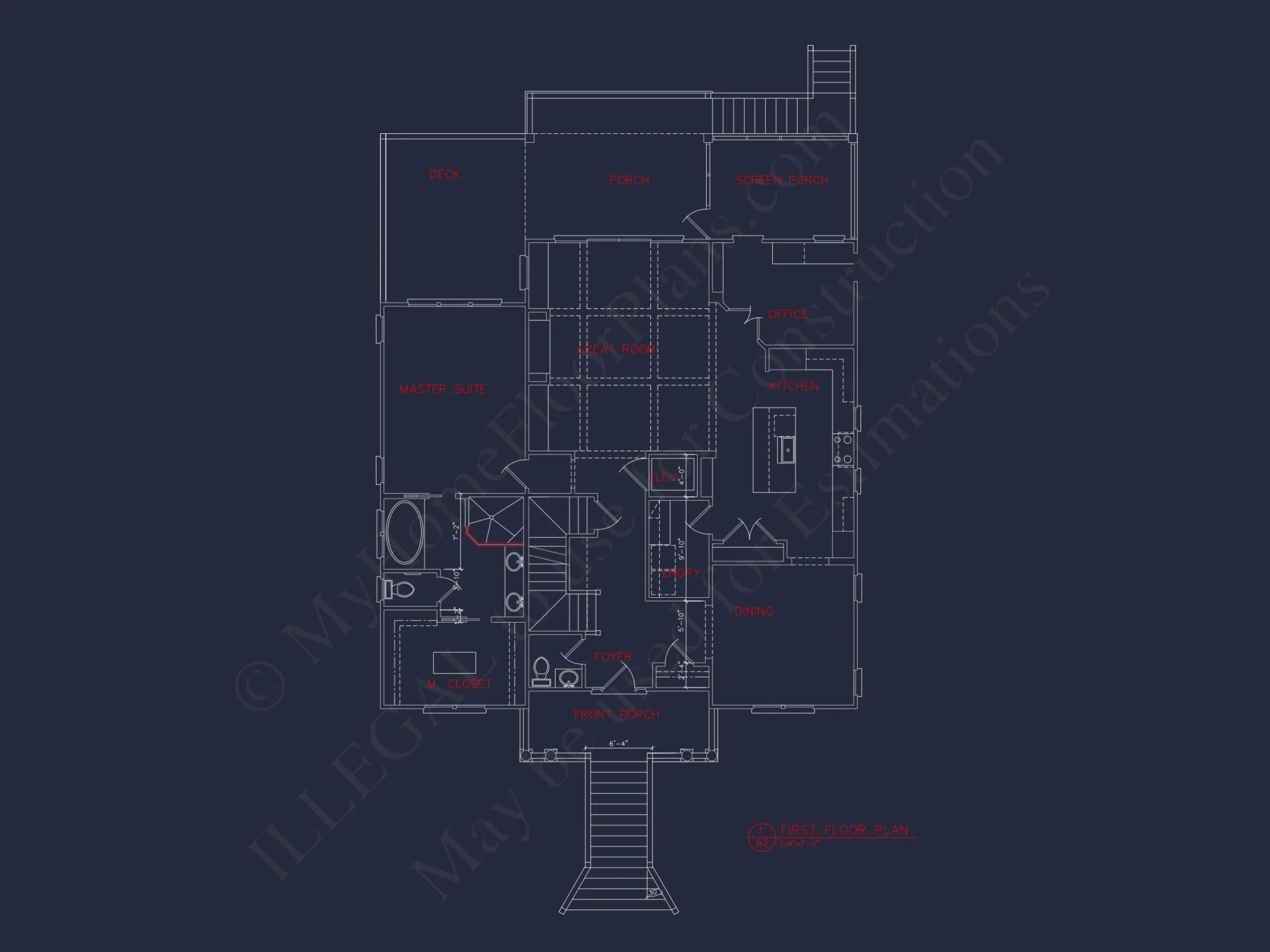 Coastal house Plan: 3-Story, 4-Bedroom, Floor Plan Blueprint