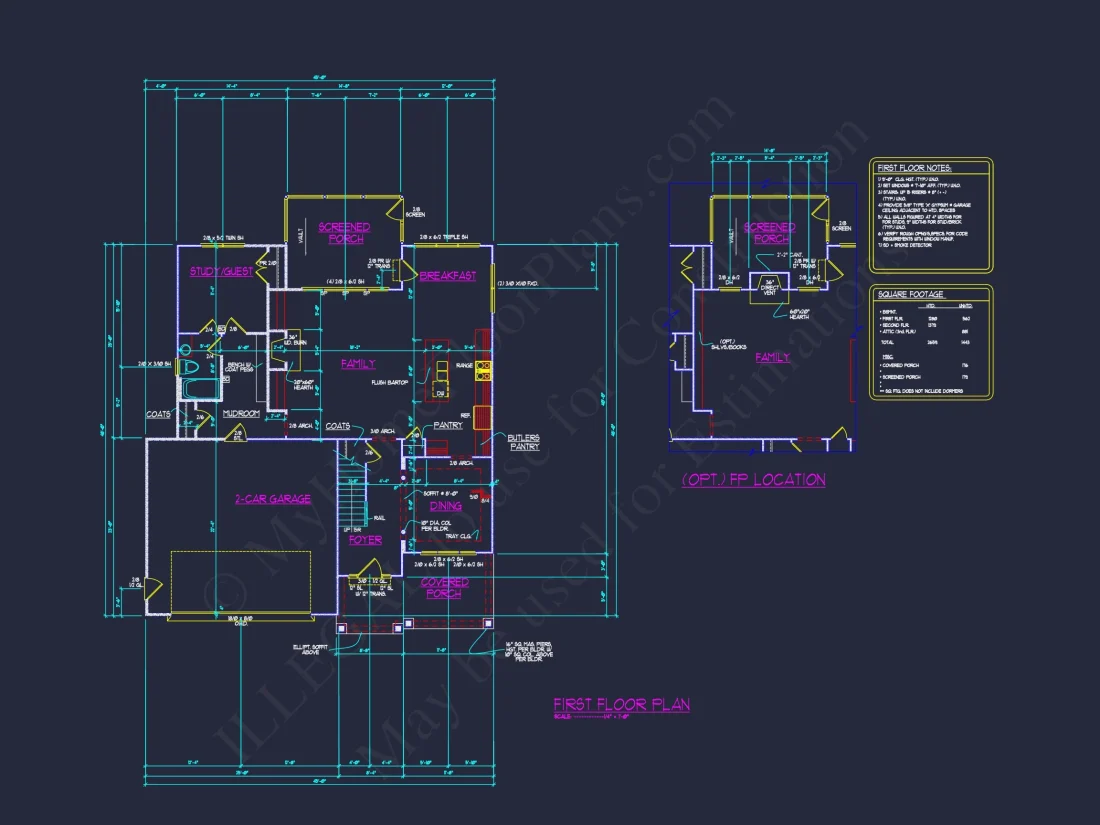 "Three-story modern craftsman house plan with open design layout"