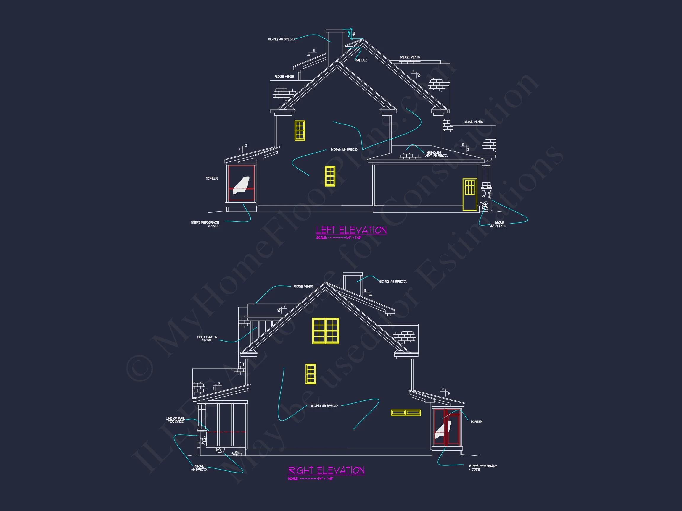 "Three-story modern craftsman house plan showcasing open design layout"