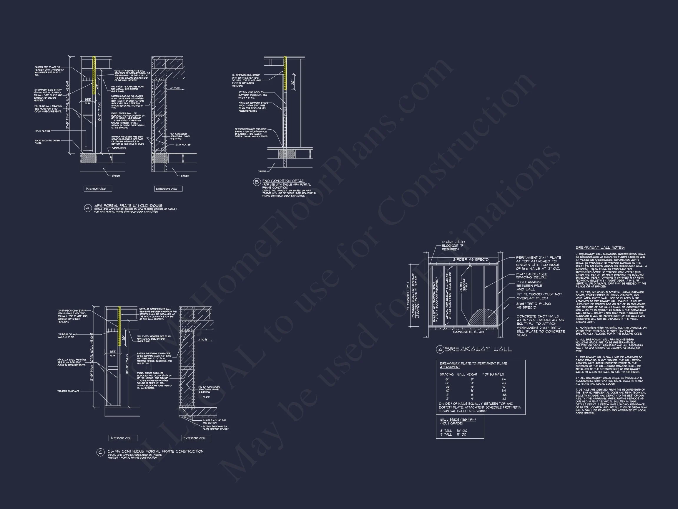 Coastal 4-Bedroom house Floor Plan: 3086 Sq Ft, 2.5 Story