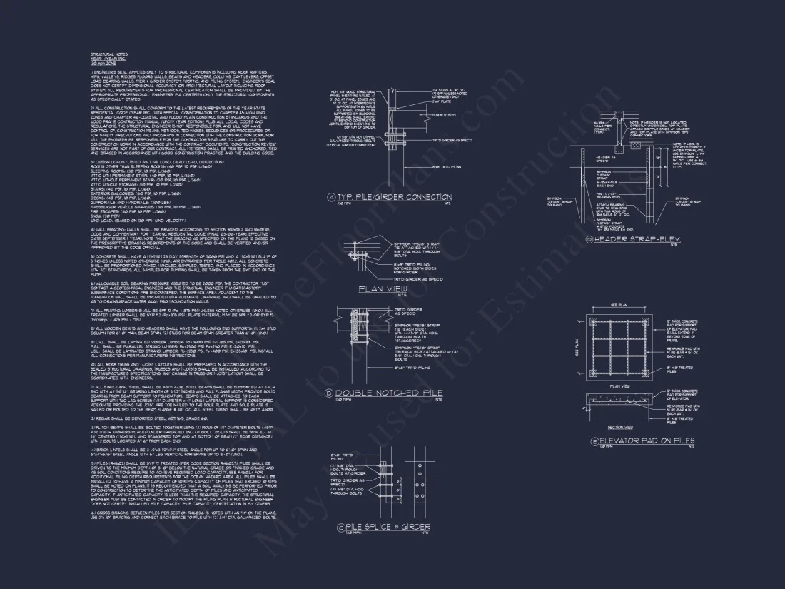 Coastal 4-Bedroom house Floor Plan: 3086 Sq Ft, 2.5 Story