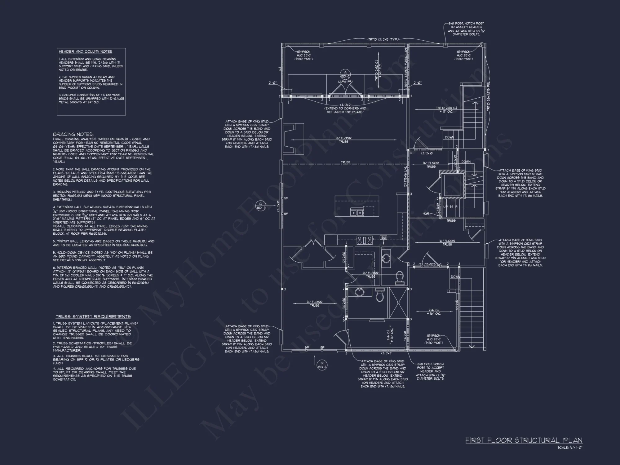 Coastal 4-Bedroom house Floor Plan: 3086 Sq Ft, 2.5 Story