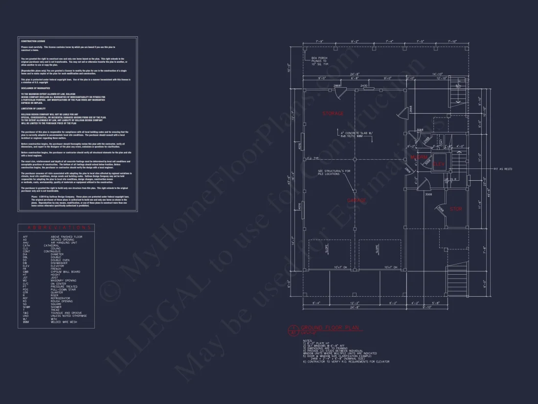 Coastal 4-Bedroom house Floor Plan: 3086 Sq Ft, 2.5 Story