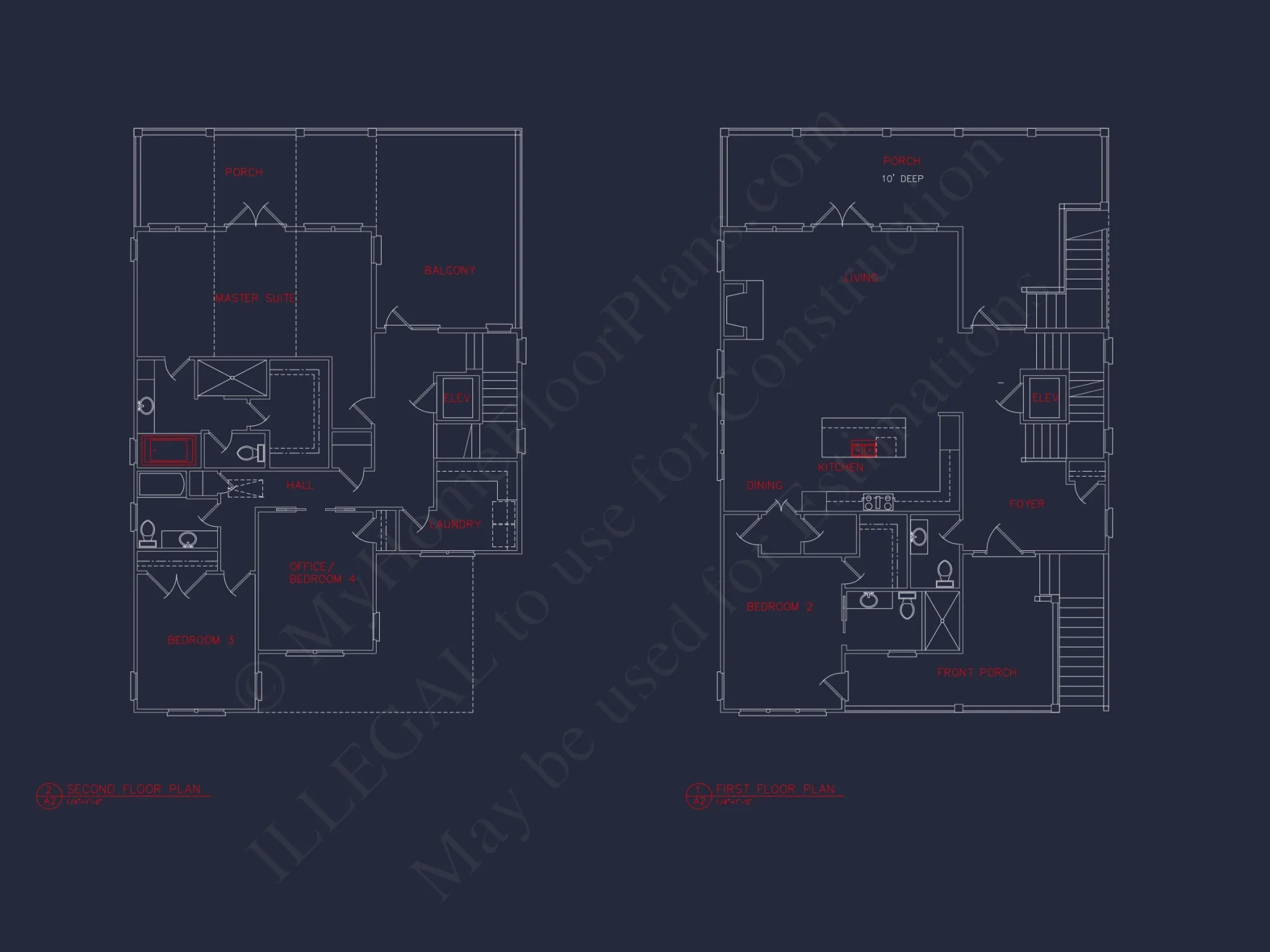 Coastal 4-Bedroom house Floor Plan: 3086 Sq Ft, 2.5 Story
