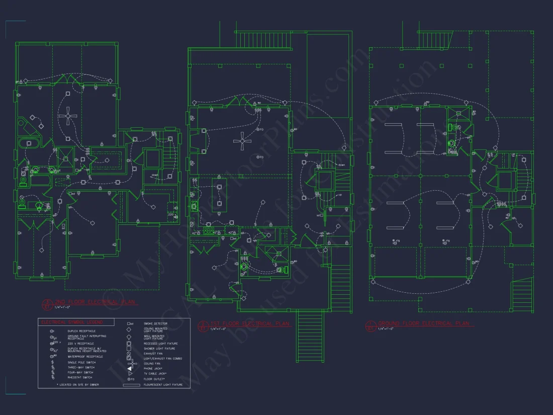 Coastal 4-Bedroom house Floor Plan: 3086 Sq Ft, 2.5 Story