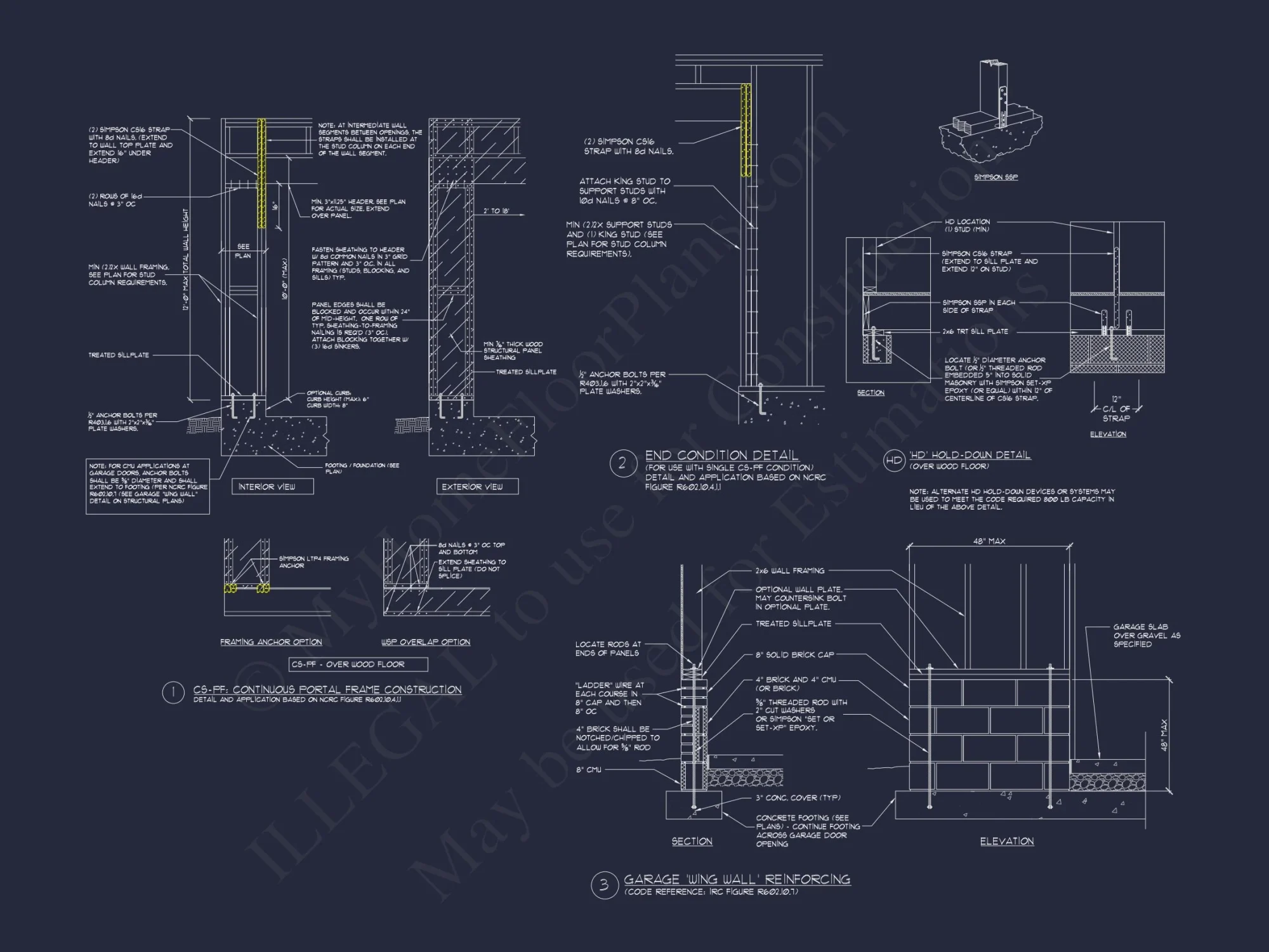 "2-story modern craftsman house plan blueprint with architectural details"