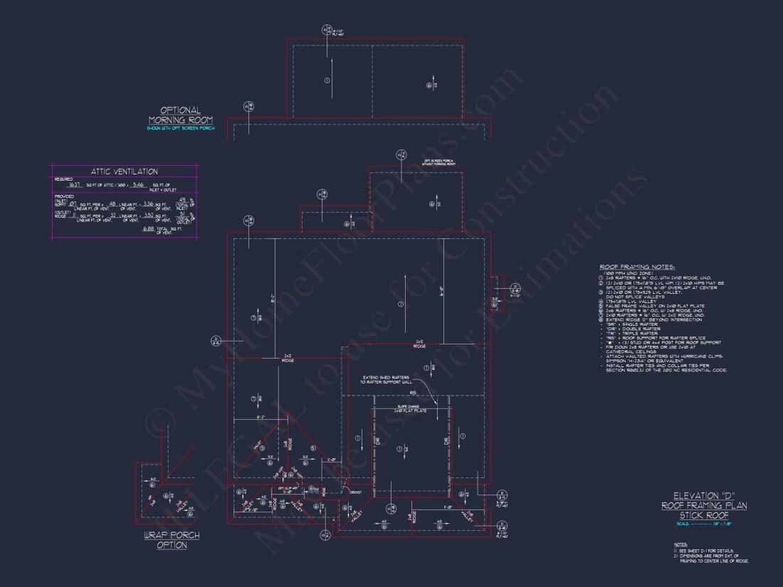 "Two-story modern craftsman house plan detailed CAD blueprint"