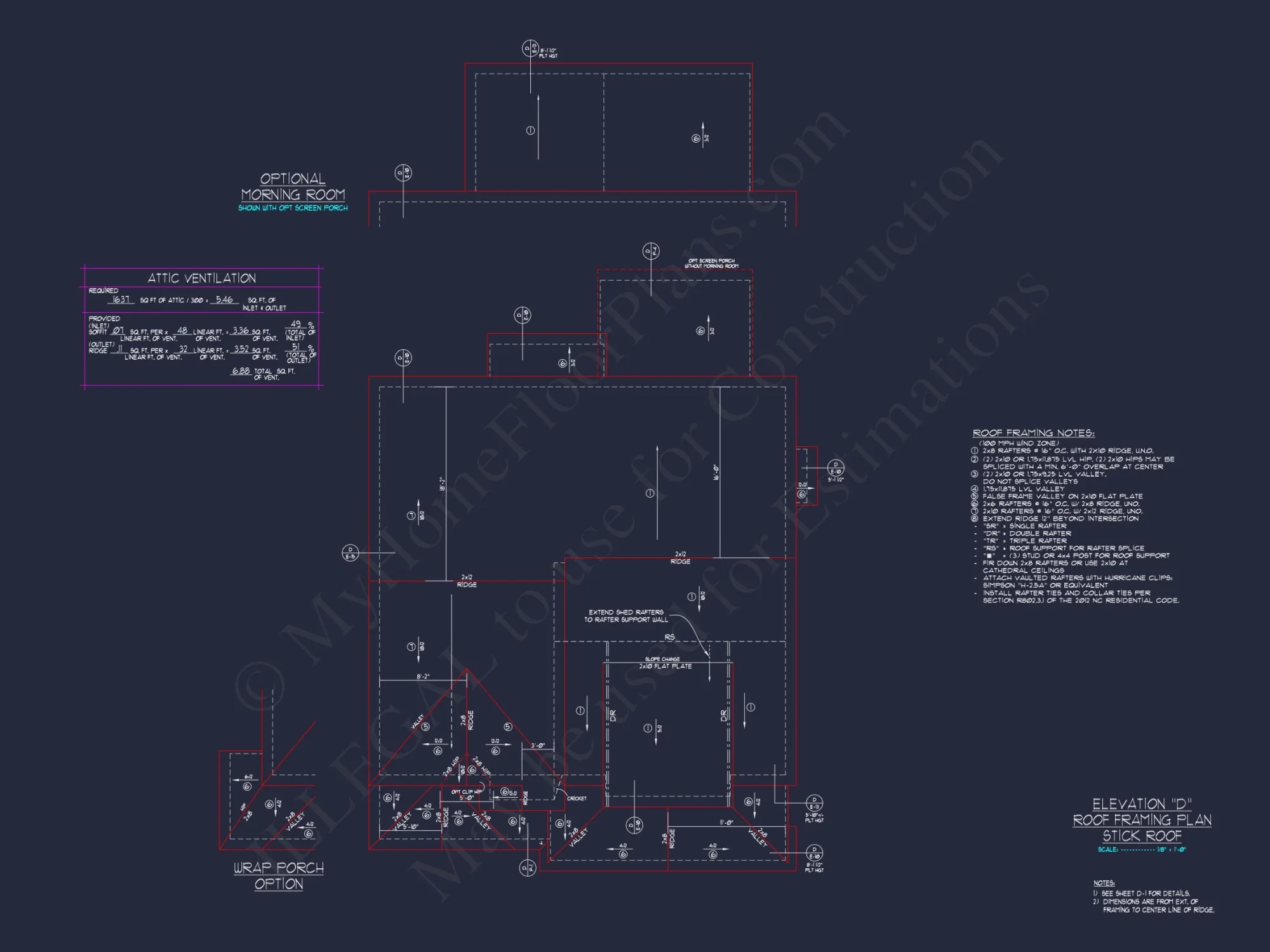 "Two-story modern craftsman house plan detailed CAD blueprint"