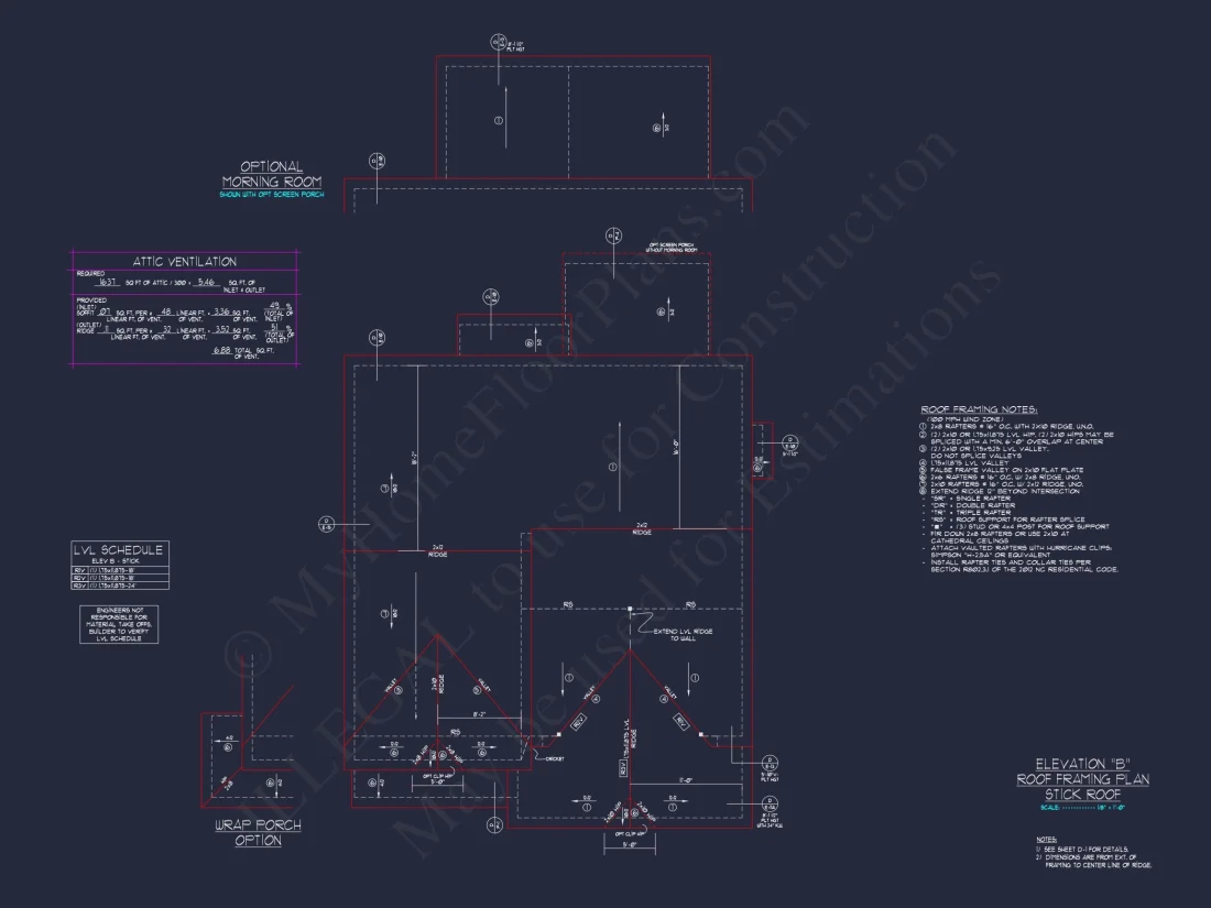 "2-story modern craftsman house plan in a detailed CAD blueprint"