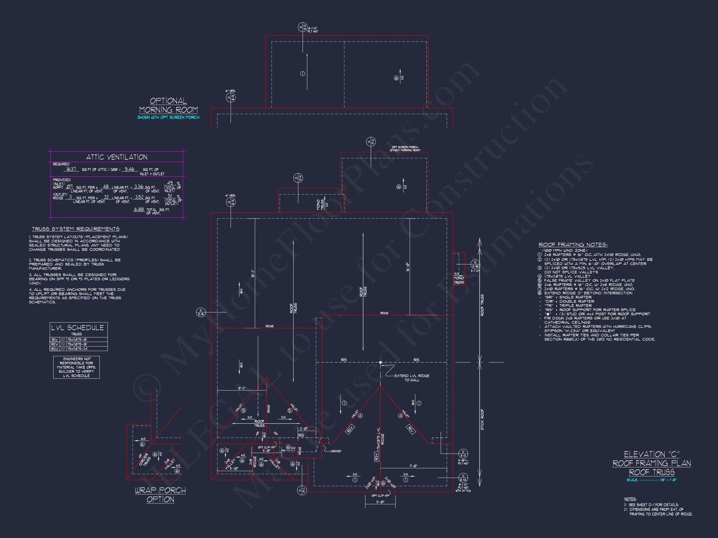 "2-story modern craftsman house plan in CAD blueprint with detailed architectural features."
